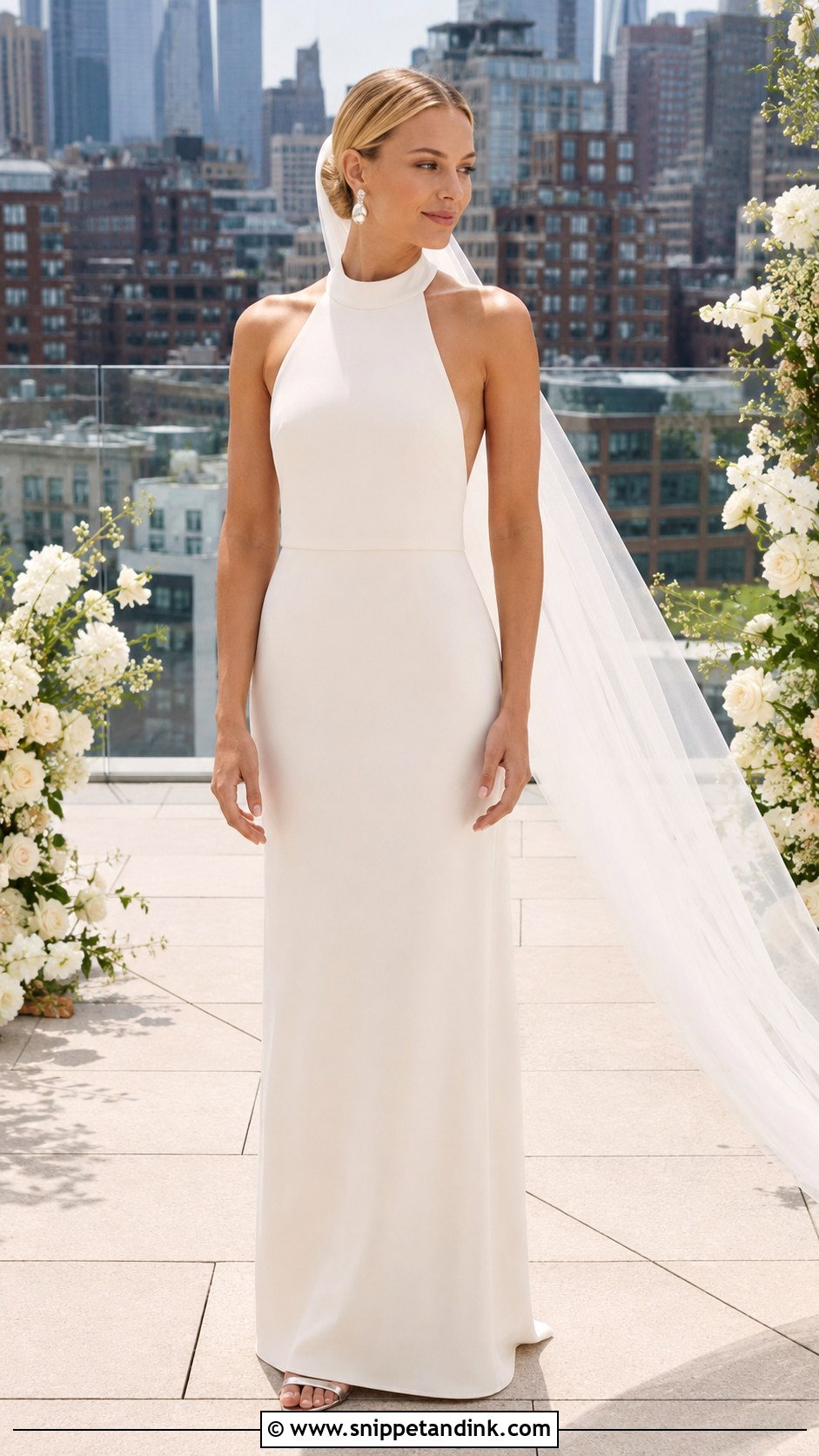 Margot Robbie Halter Neck Wedding Dress - Snippet and Ink - 20 Margot Robbie Wedding Dress Ideas