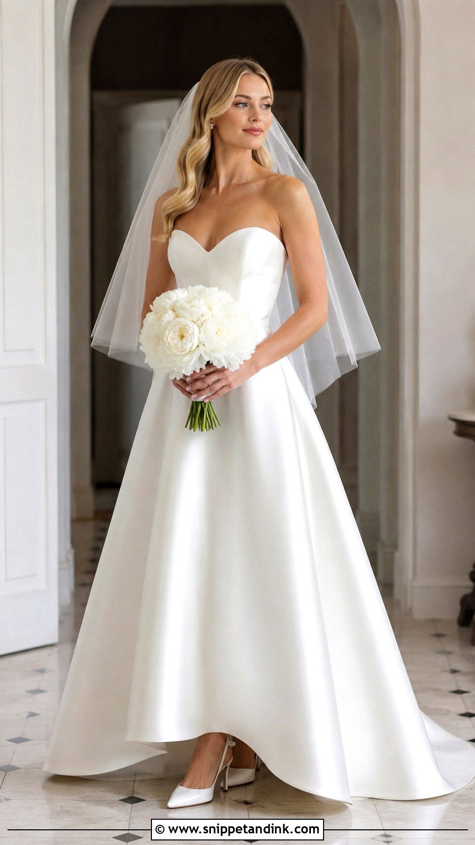 Margot Robbie Strapless Satin Wedding Dress - Snippet and Ink - 20 Margot Robbie Wedding Dress Ideas