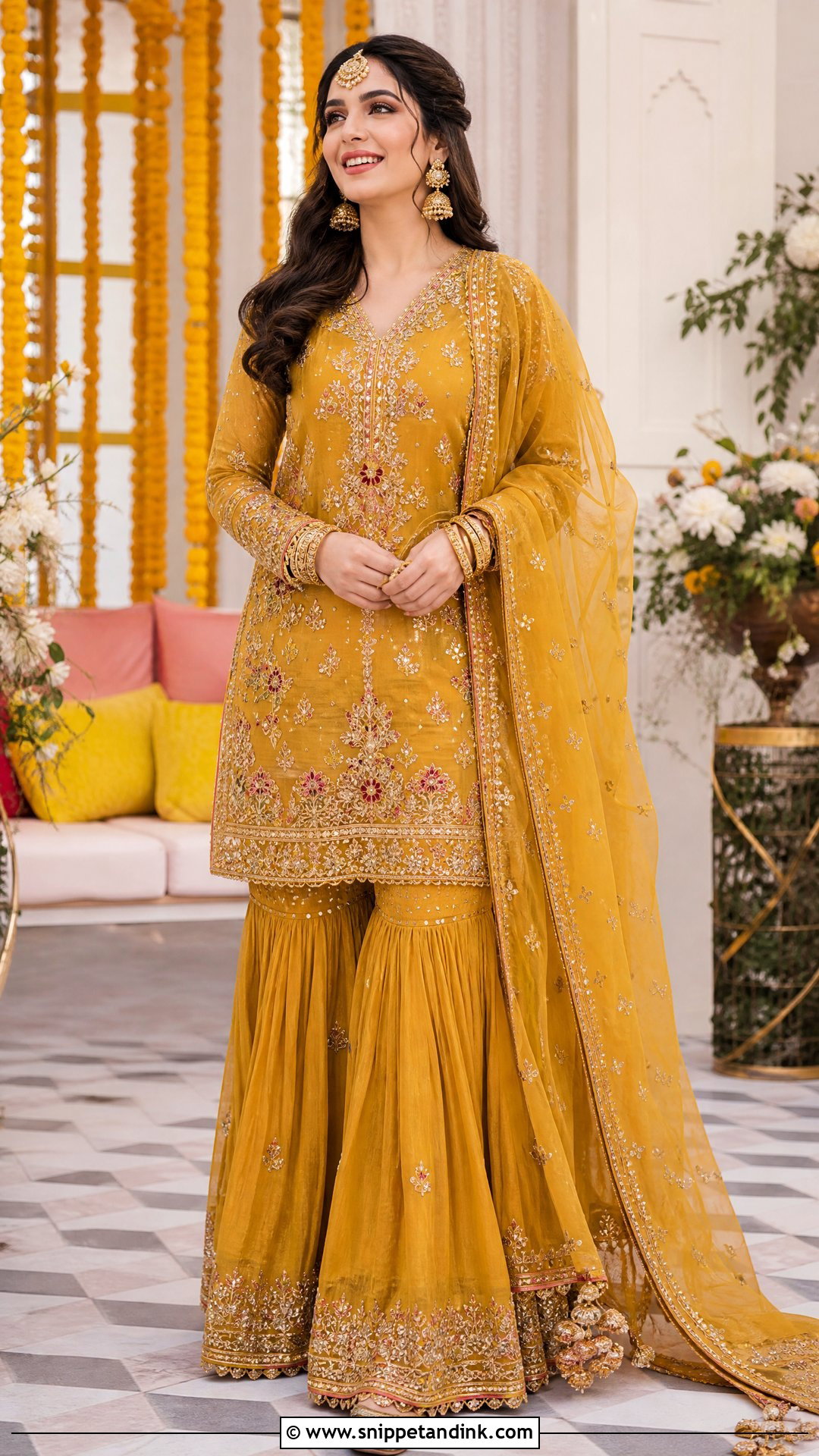 Maria B Embroidered Sharara Suit - Snippet and Ink - 25 Pakistani Designer Suits for Wedding