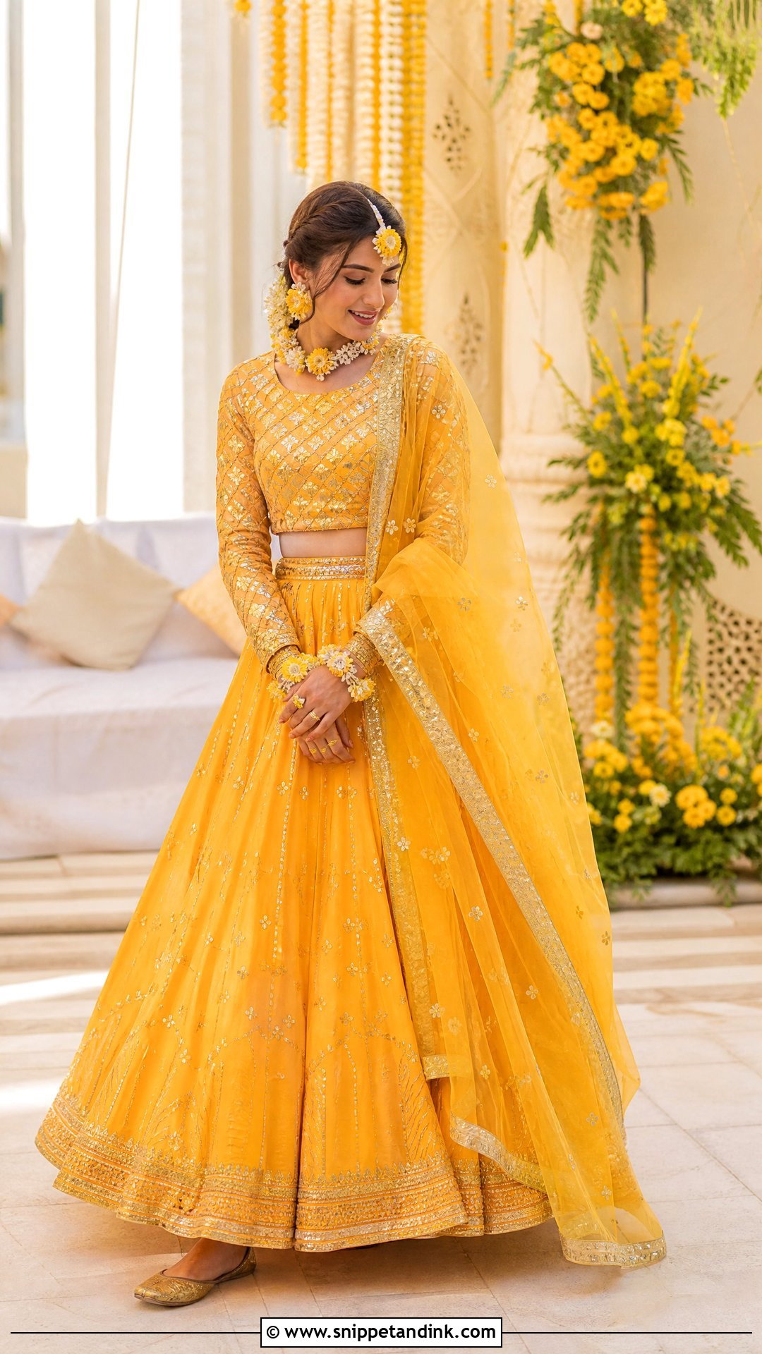 Marigold Lehenga Choli Mayoon Outfit - Snippet and Ink - 20 Pakistani Mayoon Outfits