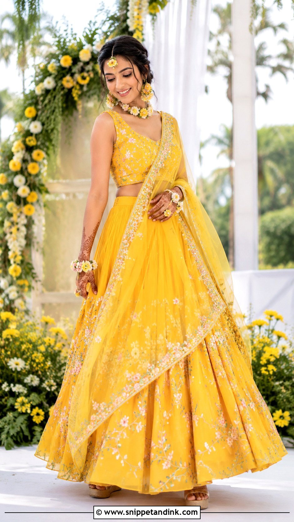 Marigold Lehenga for Haldi - Snippet and Ink - 20 Outfits for Haldi Ceremony