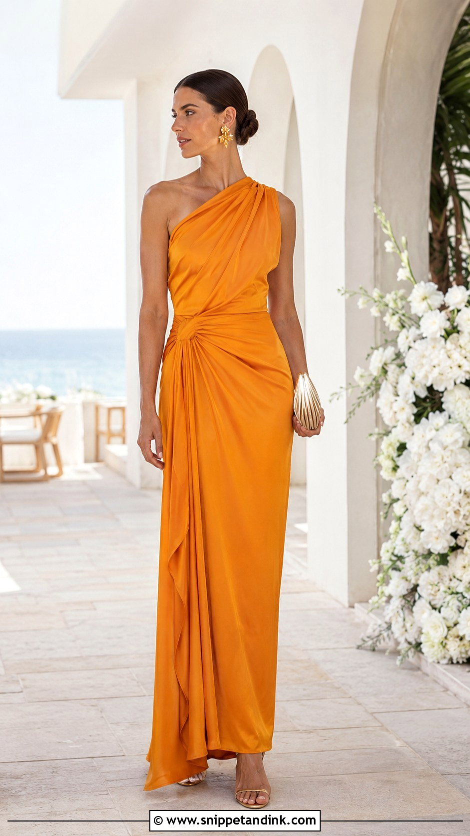 Marigold One Shoulder Maxi Dress - Snippet and Ink - 20 Yellow Dress for Wedding Ideas