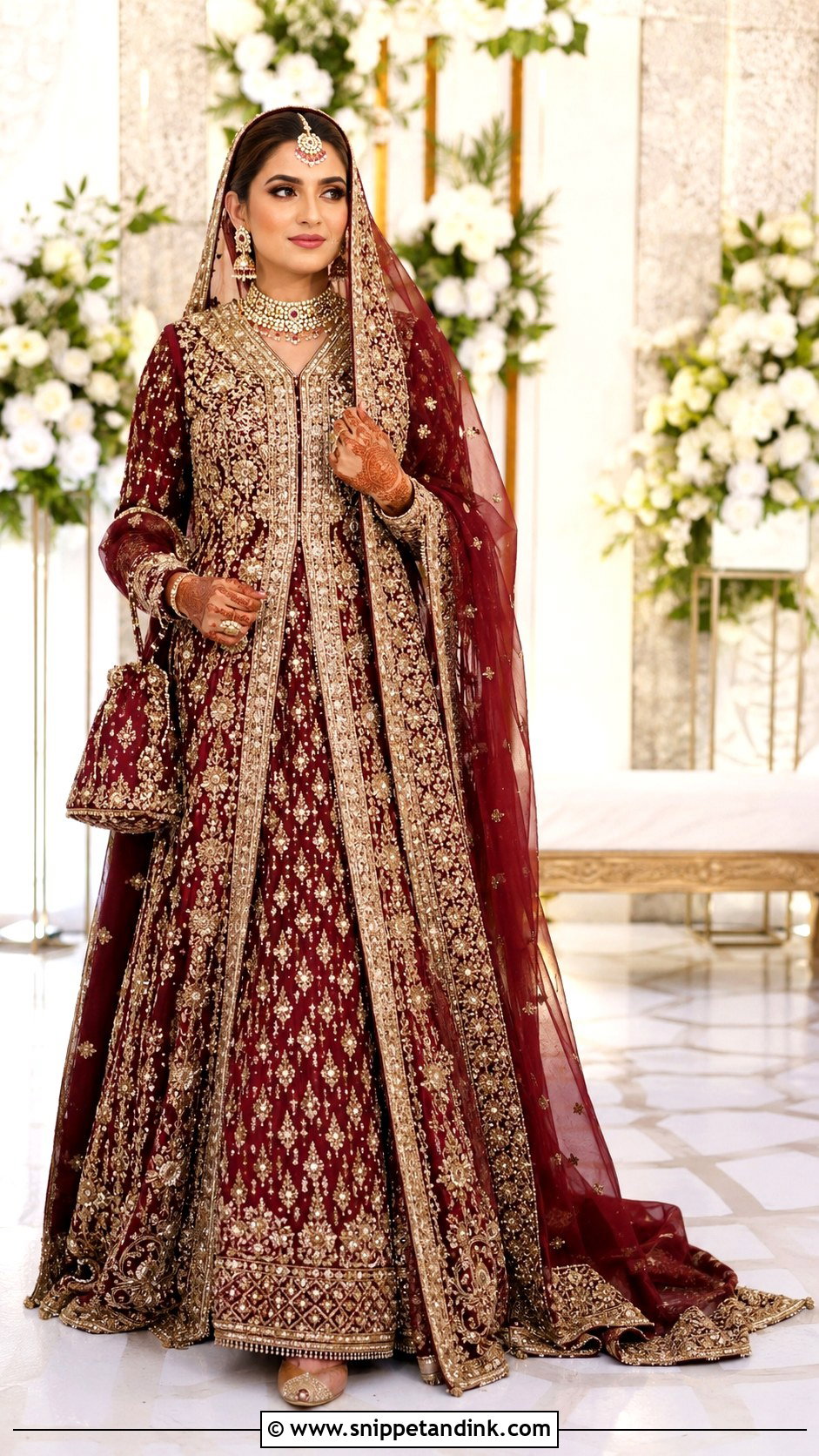 Maroon Agha Noor Bridal Kalidar - Snippet and Ink - 20 Agha Noor Bridal Ideas