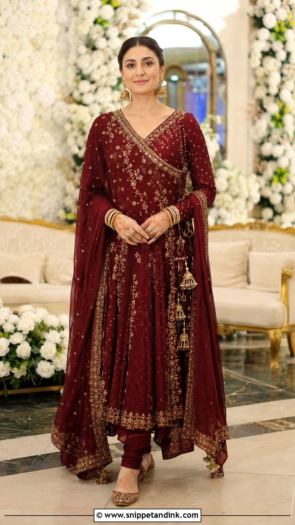 Maroon Angrakha Pakistani Wedding Dress - Snippet and Ink - 20 Pakistani Cousin Wedding Dress Ideas