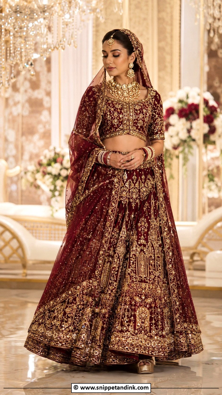 Maroon Barat Bride Lehenga - Snippet and Ink - 30 Barat Bride Ideas