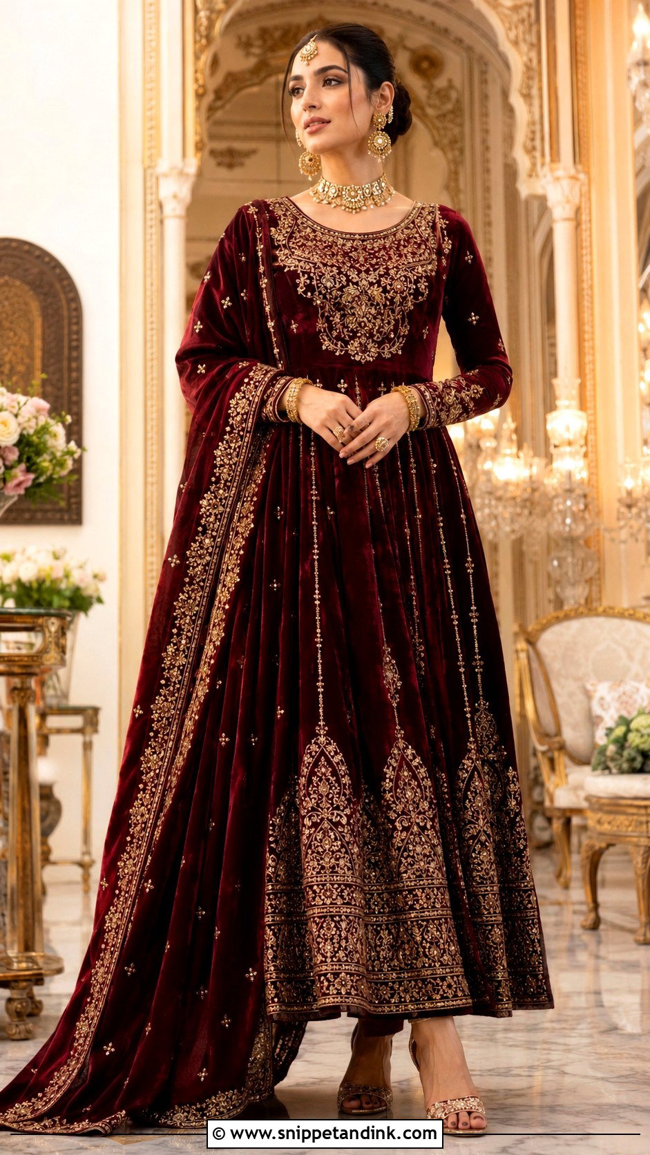 Maroon Bridal Anarkali - Snippet and Ink - 25 Bridal Anarkali Ideas