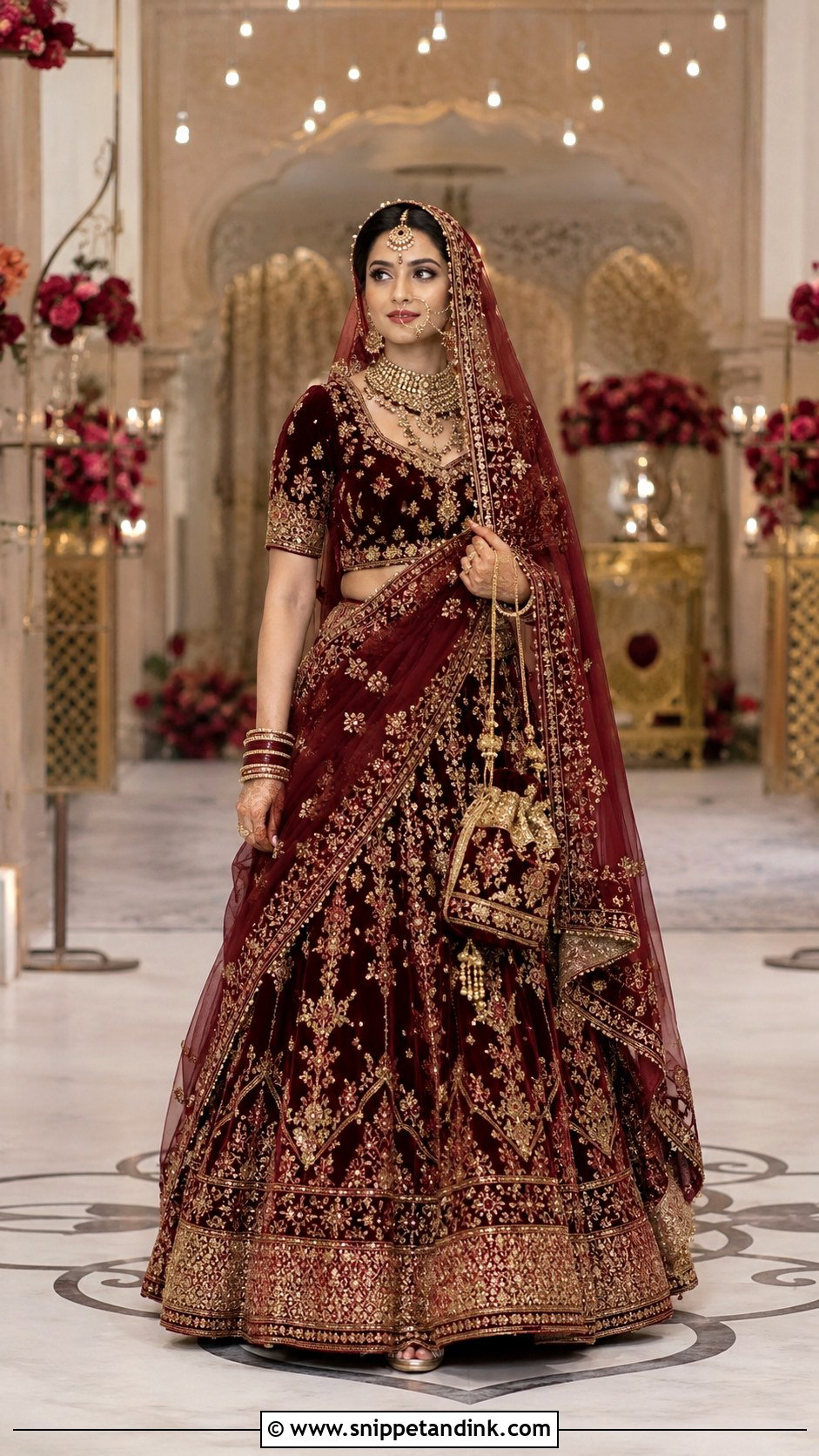 Maroon Bridal Lehenga For Wedding Day - Snippet and Ink - 25 Indian Bridal Outfits Wedding Day