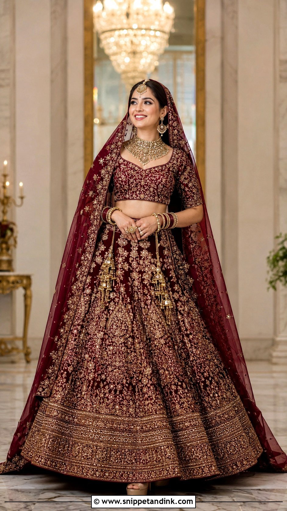 Maroon Bridal Lehenga - Snippet and Ink - 25 Indian Bridal Dresses