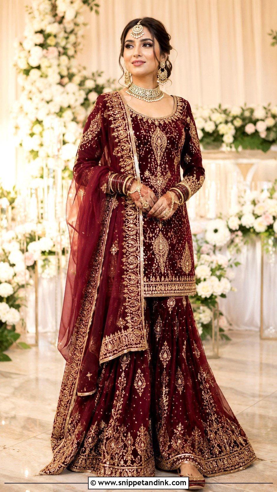 Maroon Bridal Punjabi Gharara Suit - Snippet and Ink - 20 Bridal Punjabi Suits Wedding Outfits