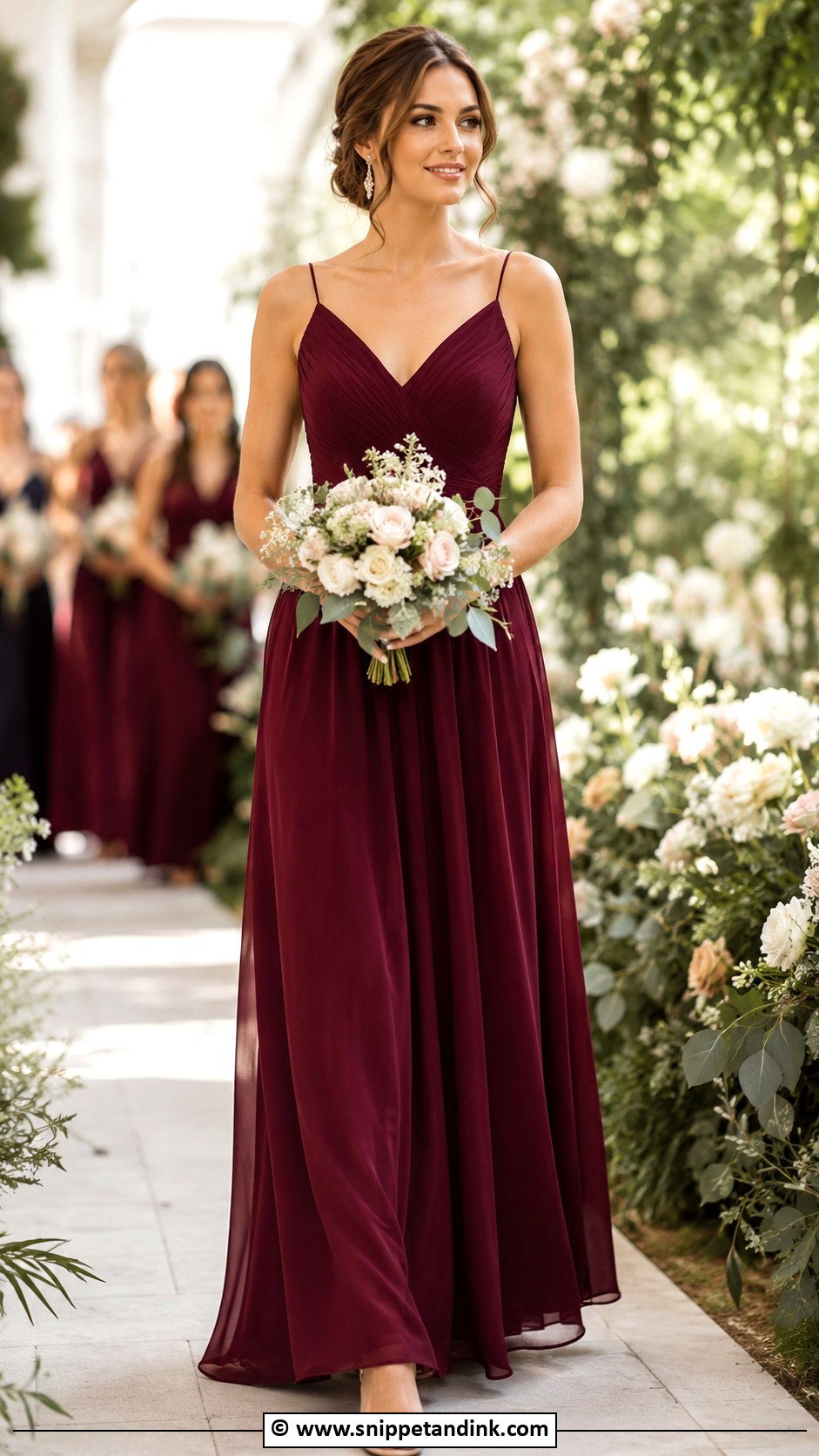 Maroon Bridesmaid Wedding Dress - Snippet and Ink - 25 Maroon Wedding Dress Ideas