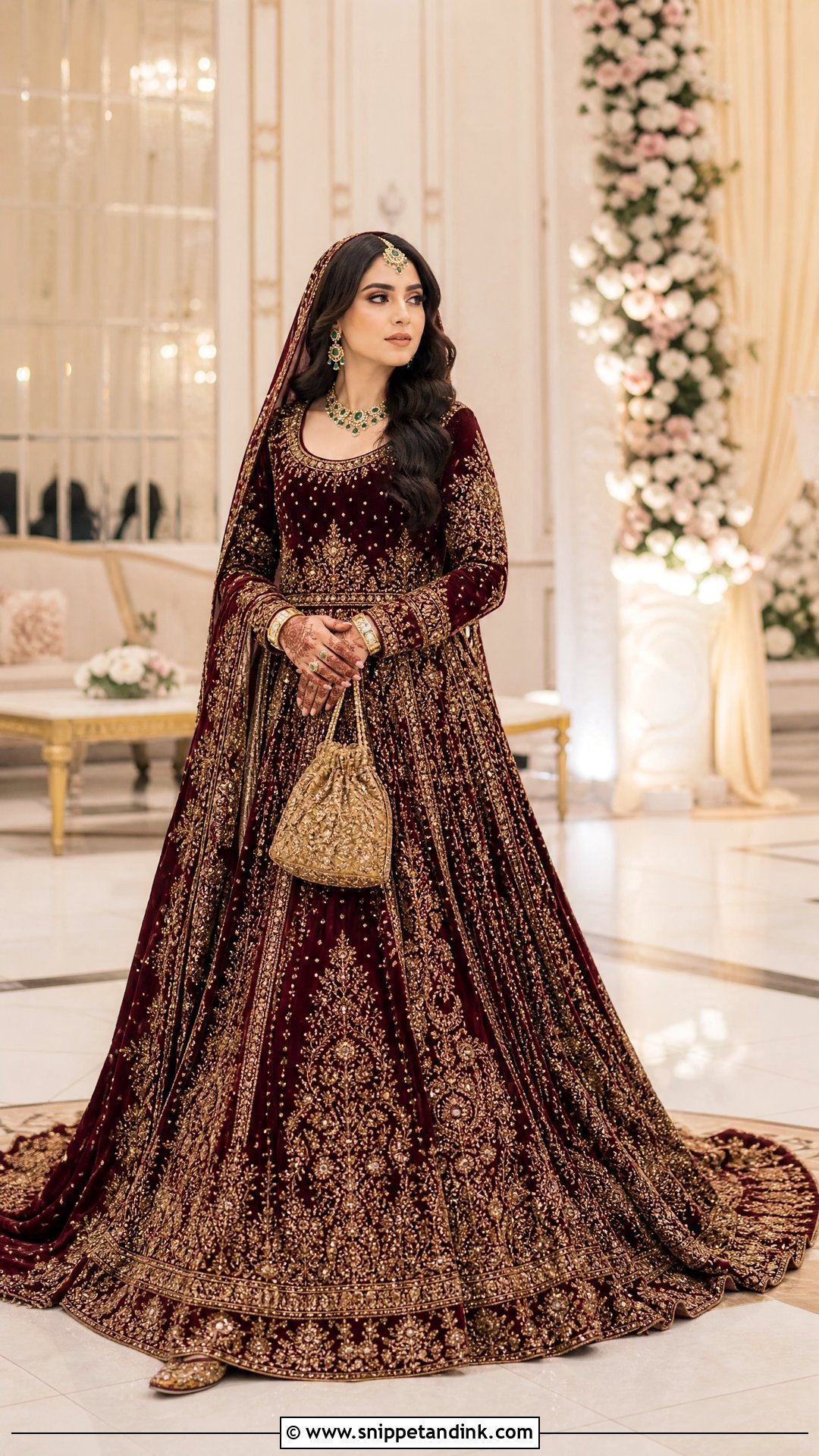 Maroon Farshi Lehenga Pakistani Wedding Dress - Snippet and Ink - 20 New Pakistani Wedding Dresses