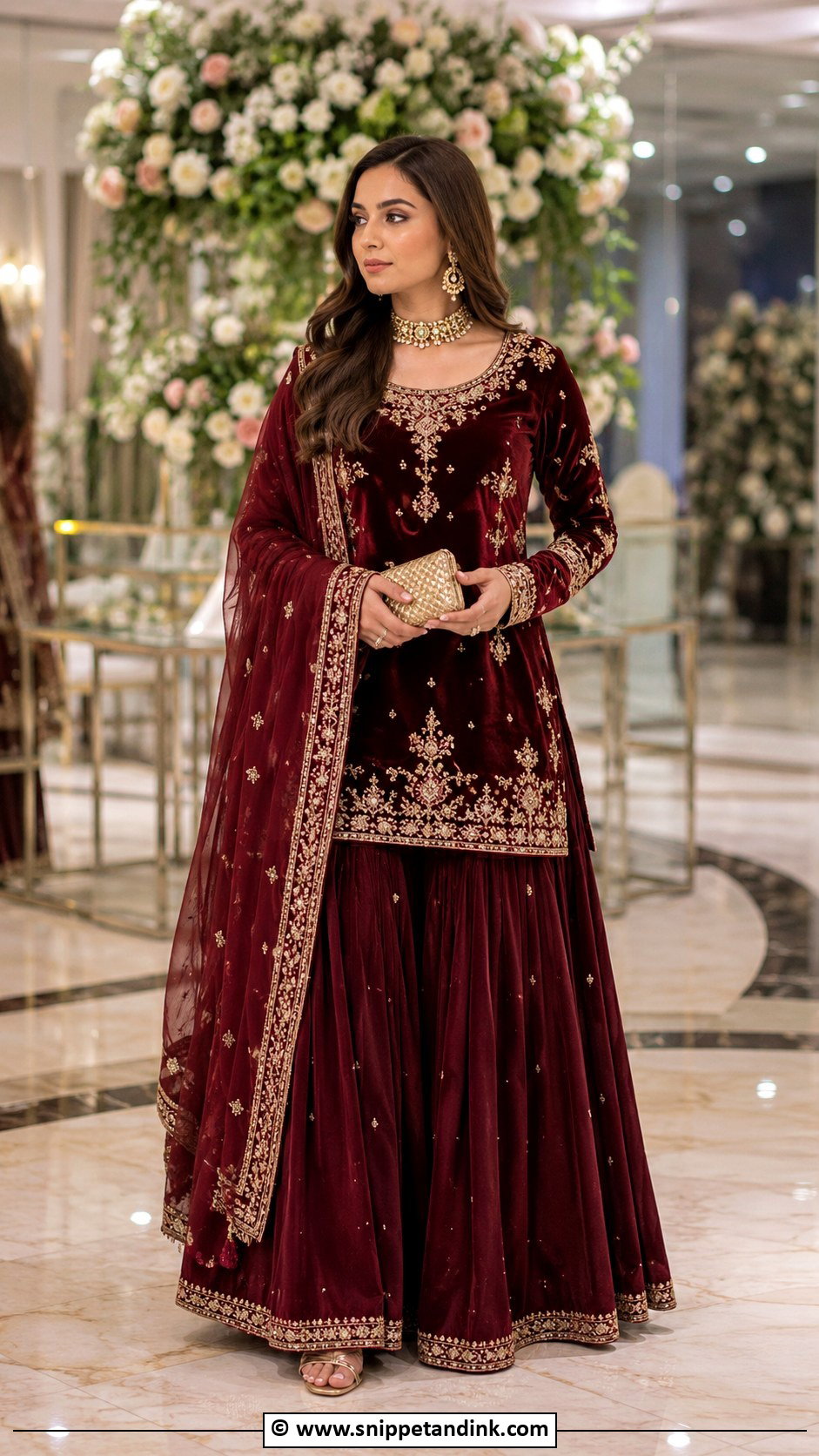 Maroon Gharara Dress - Snippet and Ink - 25 Grara Dress Pakistani Wedding Ideas