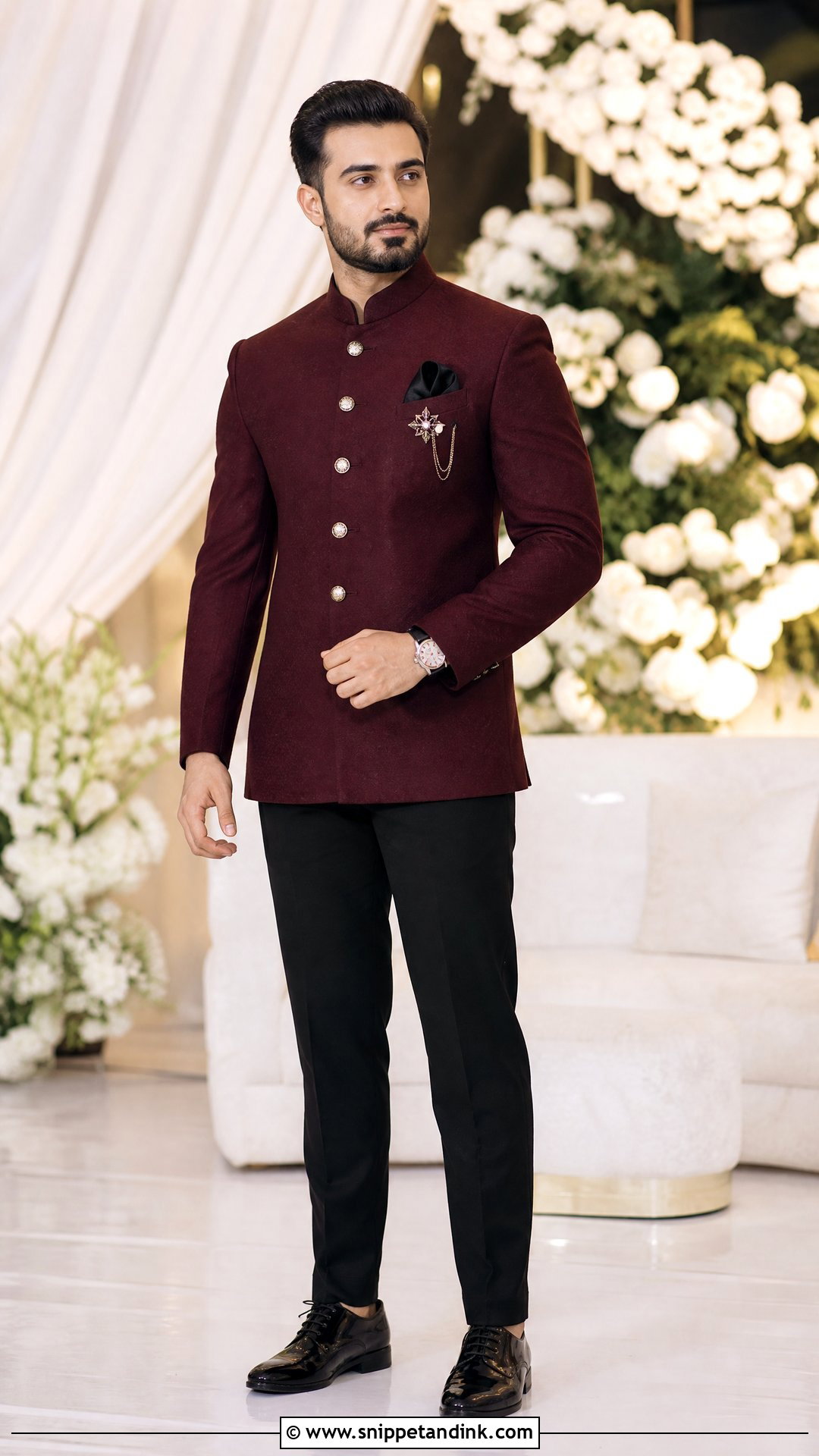 Maroon Jodhpuri Suit Outfit for Brides Brother - Snippet and Ink - 20 Outfit for Brides Brother Ideas