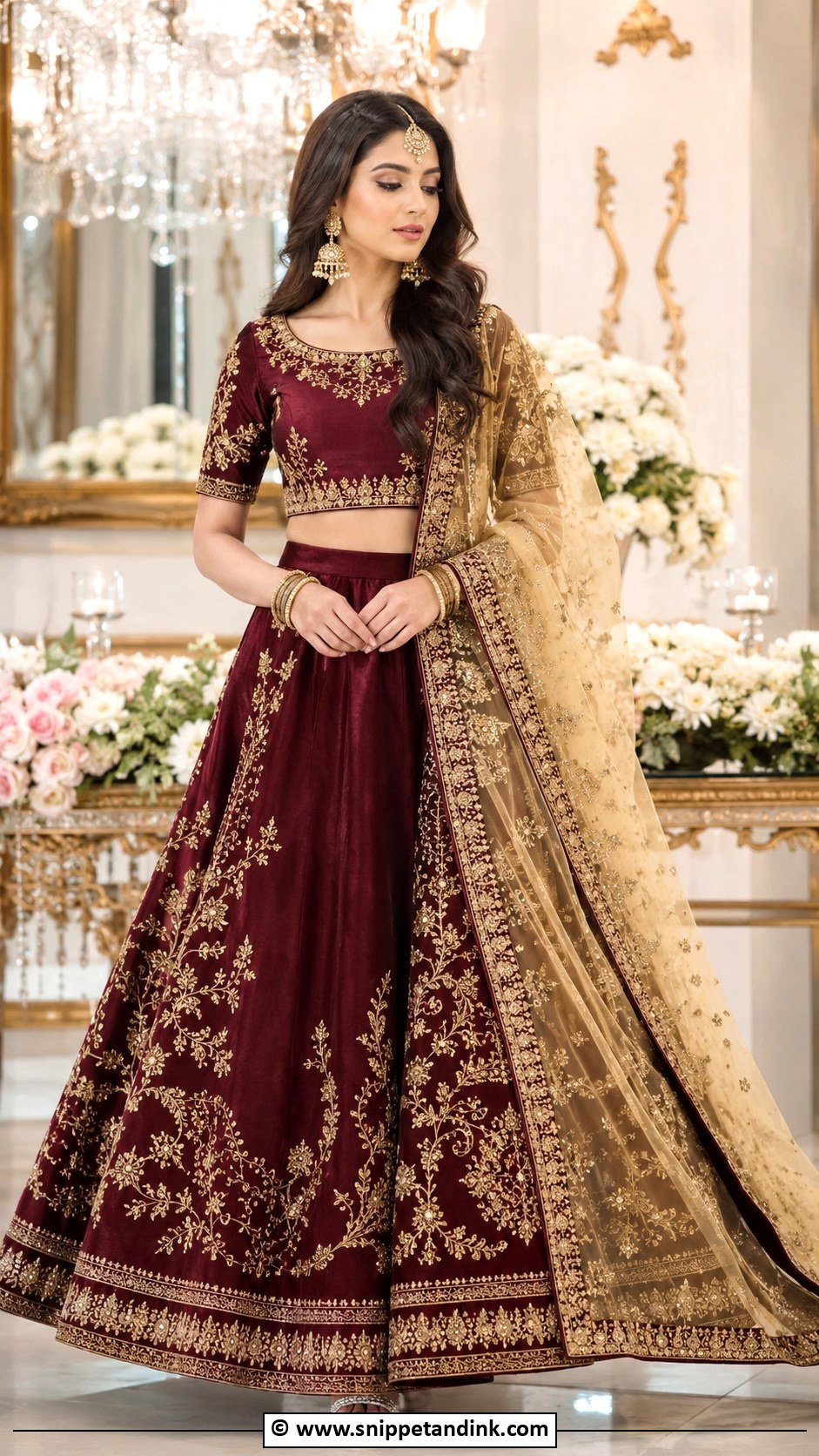 Maroon Lehenga Barat Dress For Sister - Snippet and Ink - 30 Barat Dresses Pakistani for Sisters