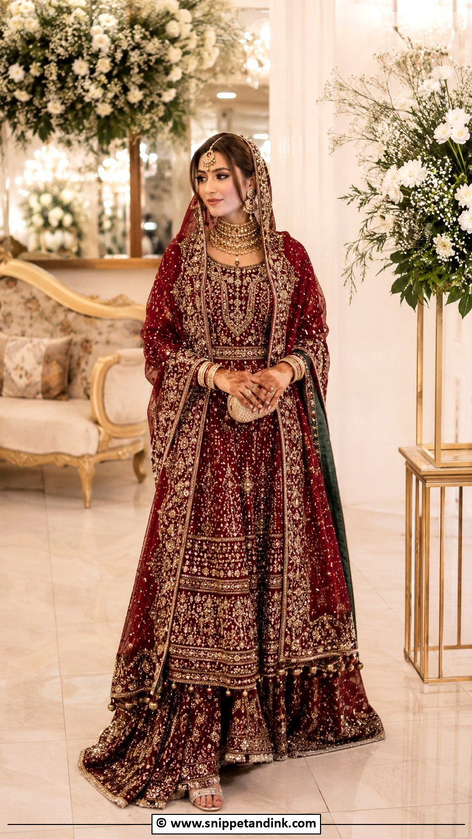 Maroon Nikah Bridal Outfit - Snippet and Ink - 35 Nikah Outfit Ideas