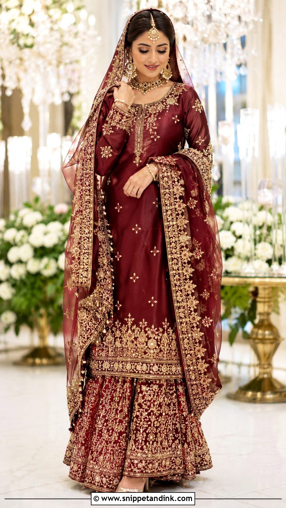 Maroon Nikkah Dress - Snippet and Ink - 30 Nikkah Dress for Bride Ideas