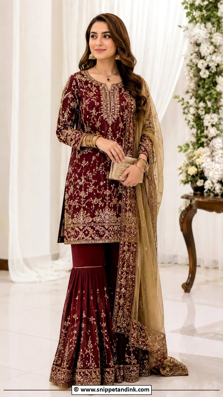 Maroon Nikkah Kurta Outfit - Snippet and Ink - 35 Nikkah Outfit Ideas