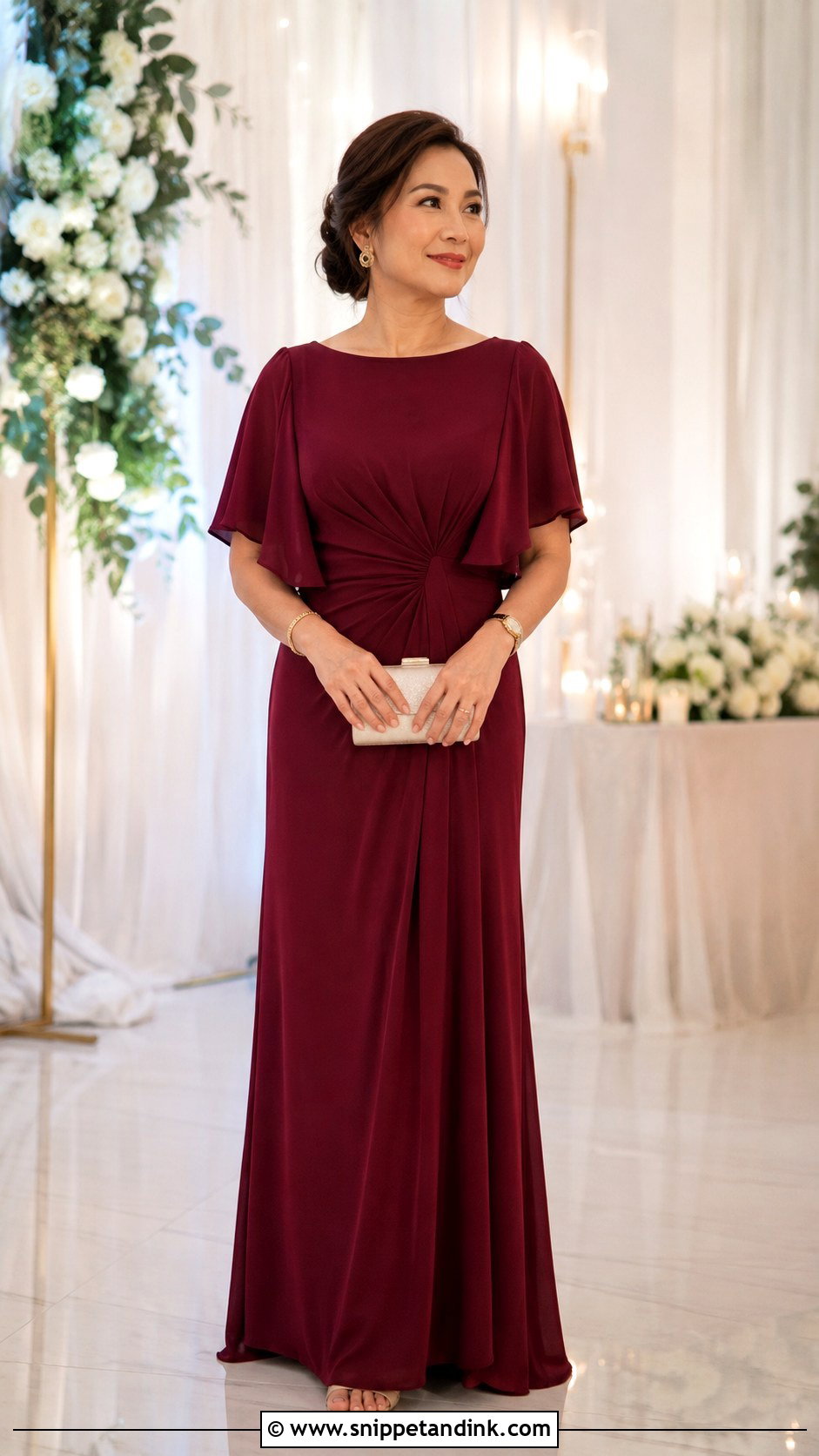Maroon Ninang Gown - Snippet and Ink - 25 Ninang Dress for Wedding Philippines Ideas