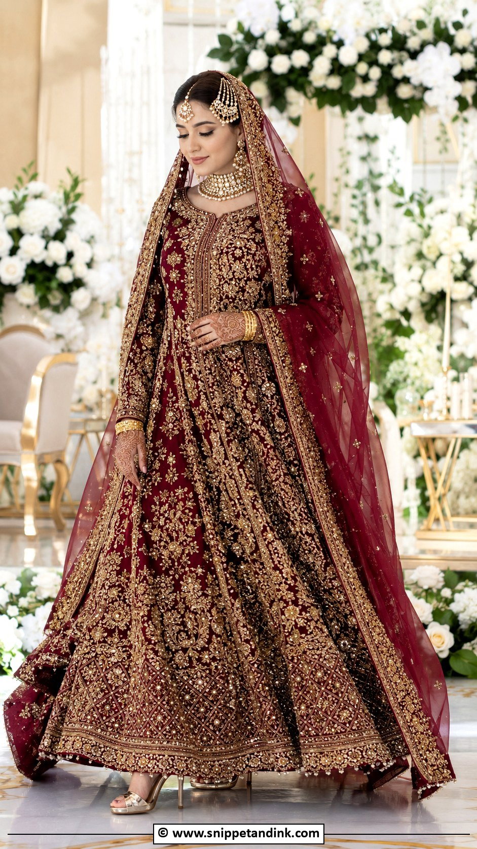 Maroon Pakistani Bridal Lehenga - Snippet and Ink - 35 Pakistani Bridal Wear Ideas