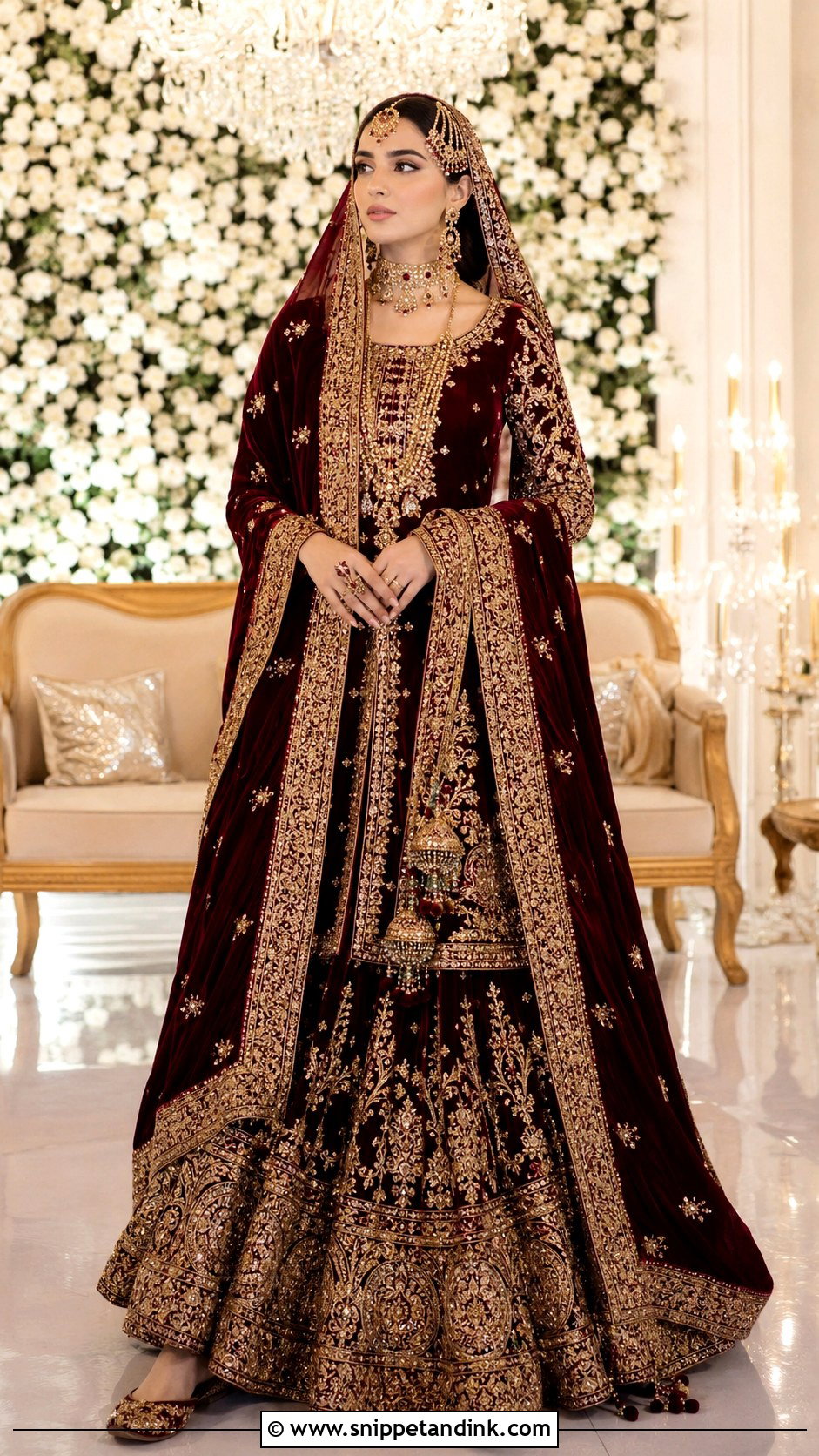 Maroon Pakistani Bridal Lehenga - Snippet and Ink - 30 Pakistani Wedding Outfits Bride