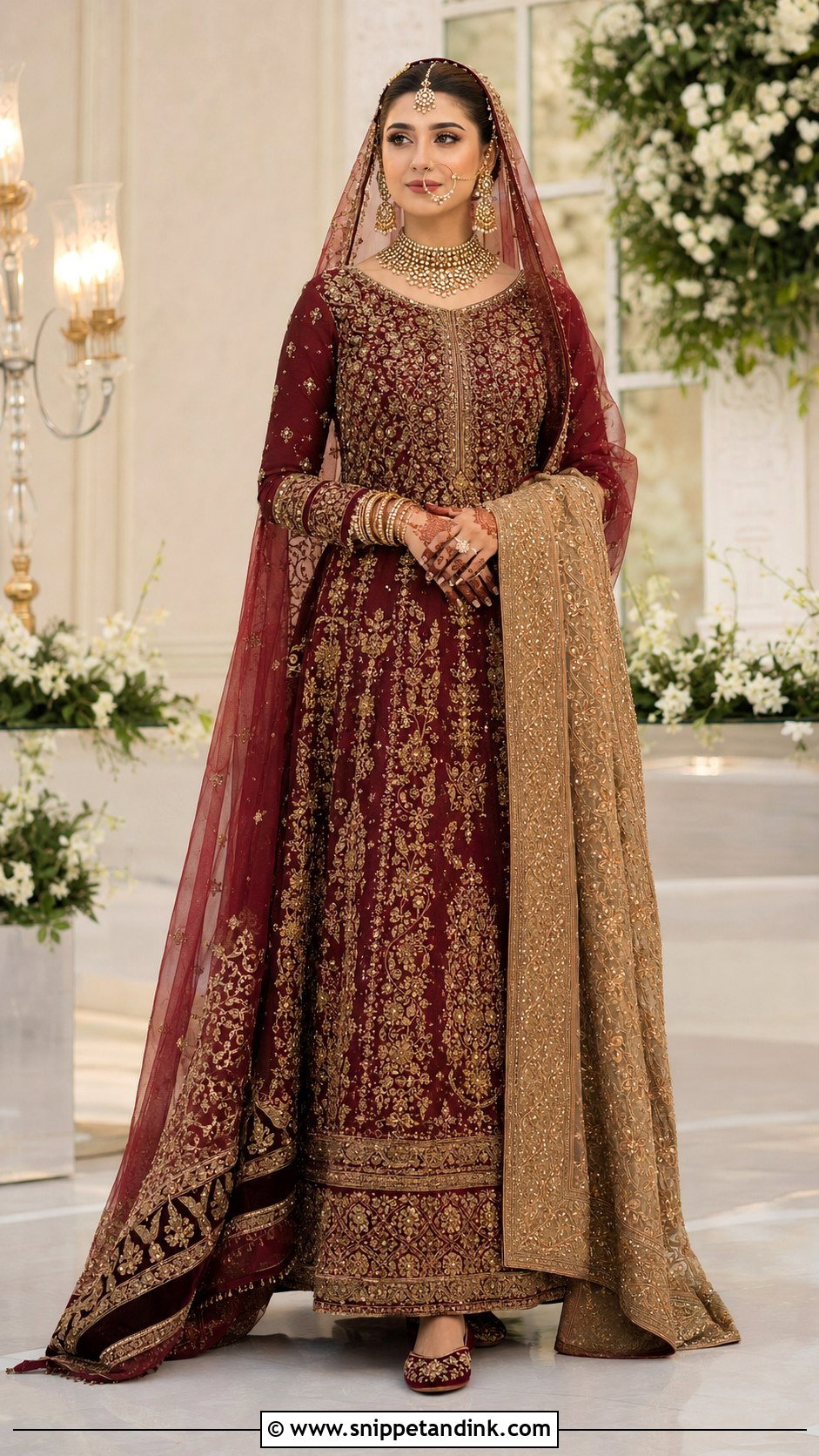 Maroon Pakistani Bridal Lehenga - Snippet and Ink - 20 Pakistan Bridal Dress Ideas