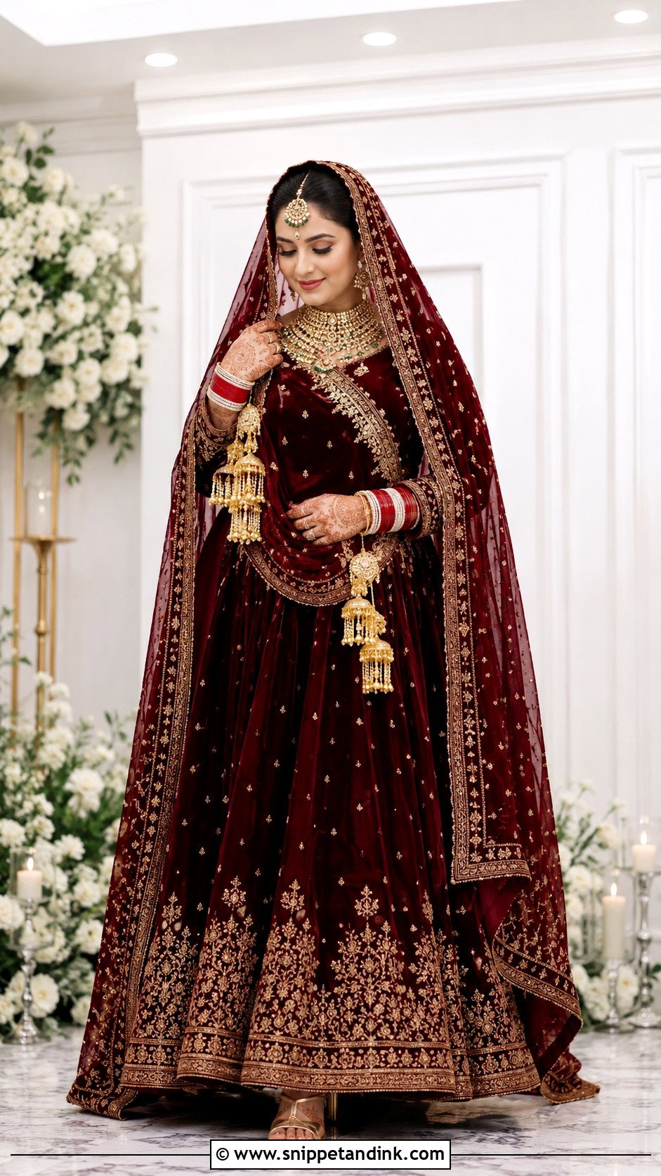 Maroon Punjabi Bridal Anarkali Suit - Snippet and Ink - 25 Punjabi Bridal Suit Ideas