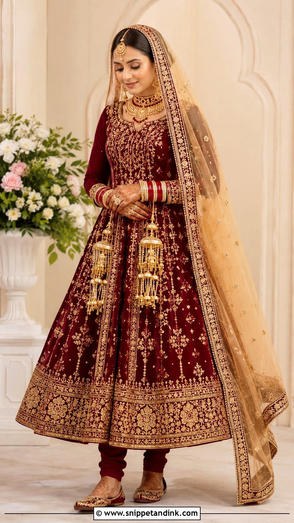 Maroon Punjabi Bridal Anarkali Suit - Snippet and Ink - 25 Punjabi Wedding Suit Bridal Sikh Bride Ideas
