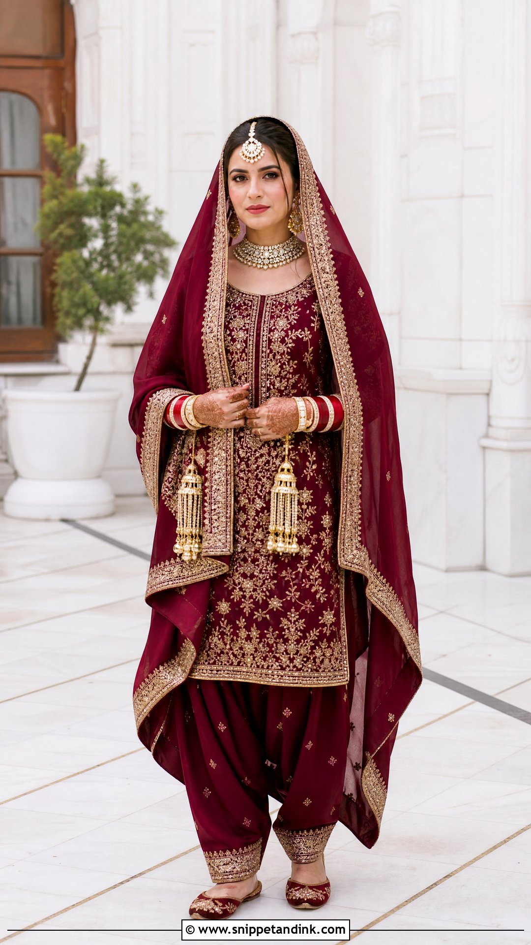 Maroon Punjabi Bridal Salwar Suit - Snippet and Ink - 25 Sikh Wedding Dress Punjabi Bride Ideas