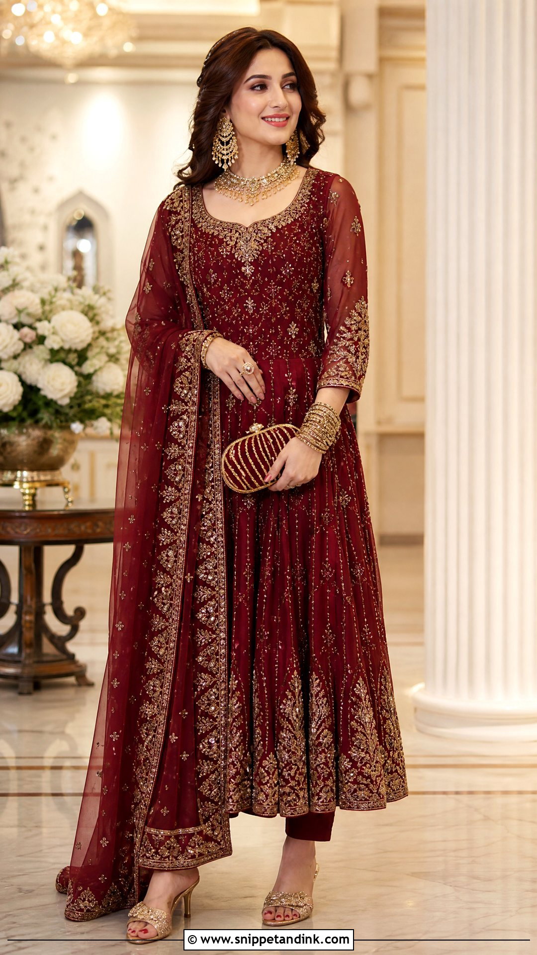 Maroon Punjabi Wedding Outfit - Snippet and Ink - 25 Punjabi Wedding Outfits