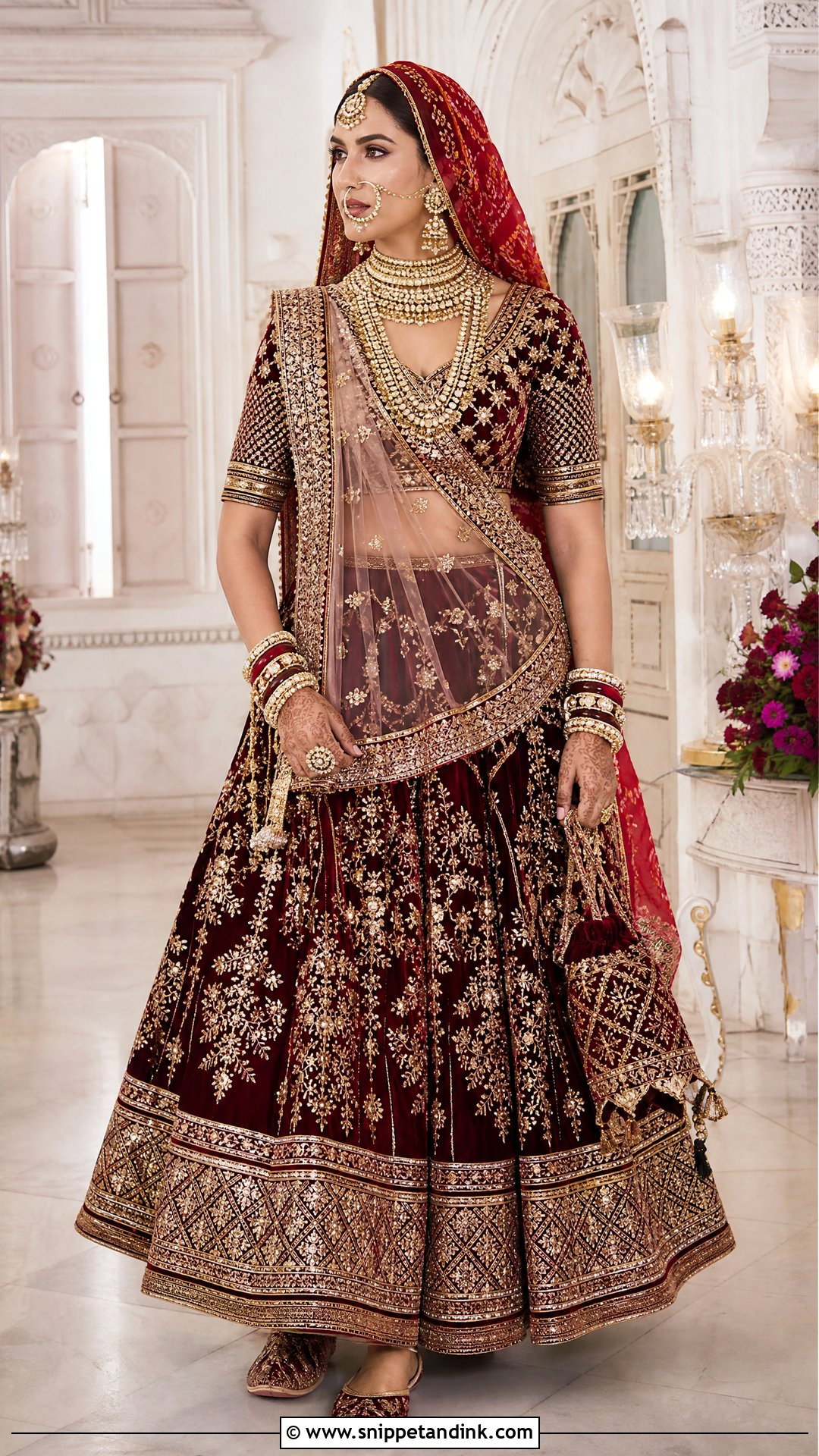 Maroon Rajasthani Bridal Lehenga - Snippet and Ink - 20 Rajasthani Lengha Ideas