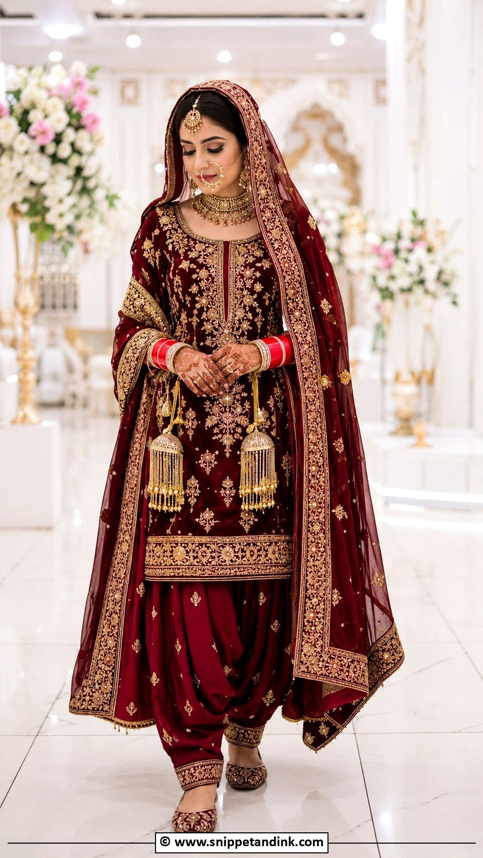 Maroon Salwar Kameez Bridal Suit - Snippet and Ink - 25 Bridal Suits Punjabi Sikh Bride