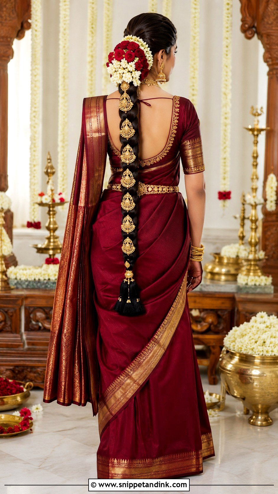 Maroon Saree Moggina Jade Bride - Snippet and Ink - 25 Moggina Jade Brides Ideas