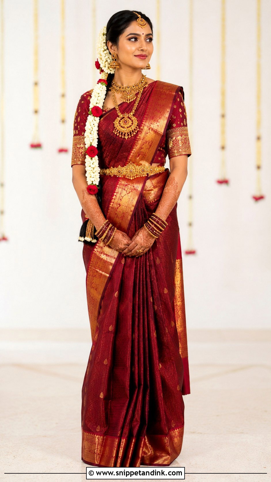 Maroon Silk Telugu Bride - Snippet and Ink - 25 Traditional Telugu Bride Ideas
