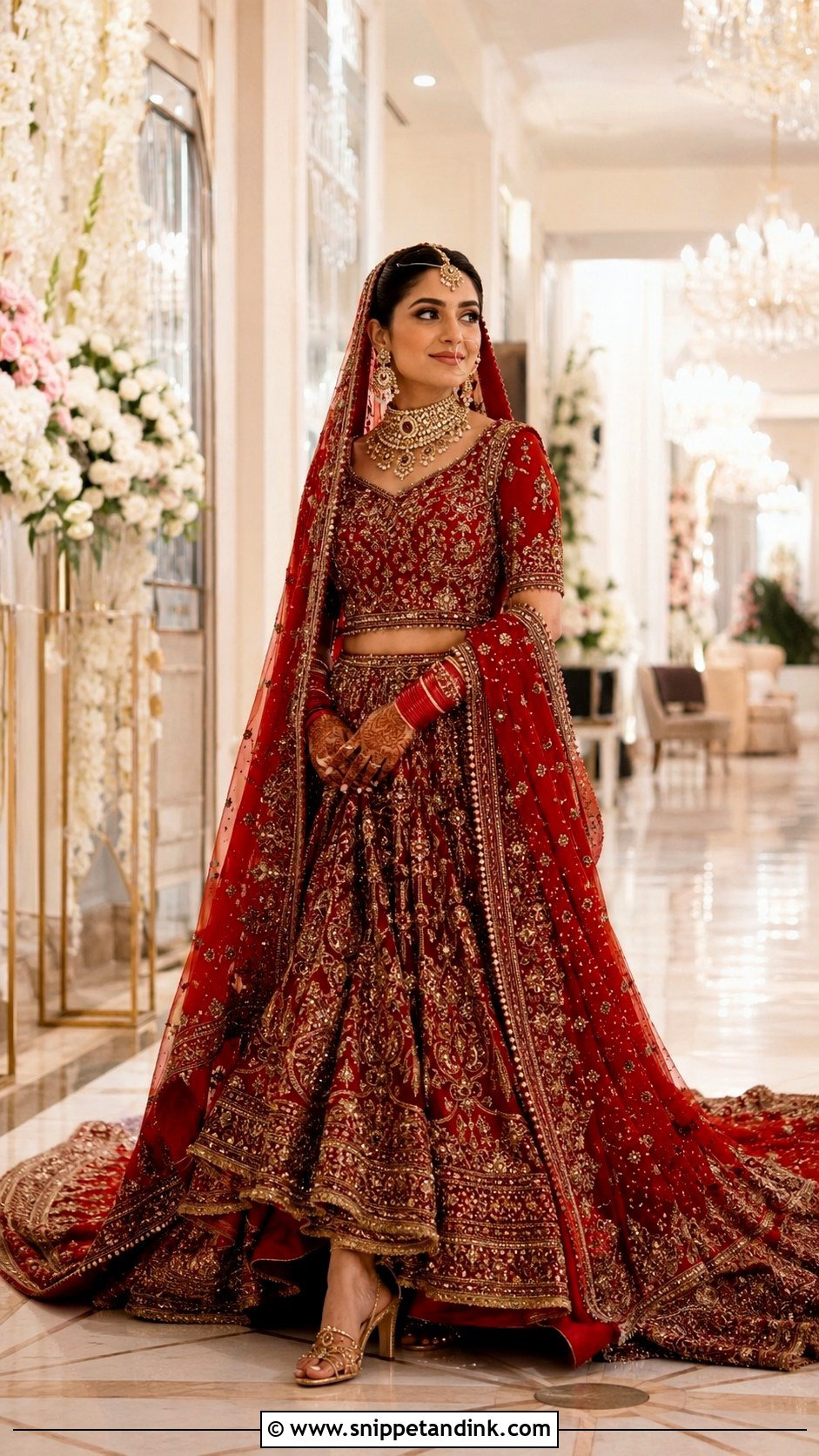 Maroon Velvet Lehenga Barat Dress - Snippet and Ink - 20 Barat Dress for Bride Ideas