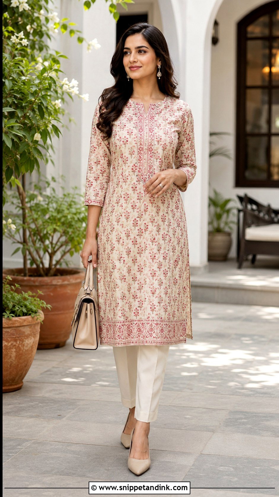 Married Woman Kurti And Straight Pants Outfit - Snippet and Ink - 20 Married Clothes Ideas