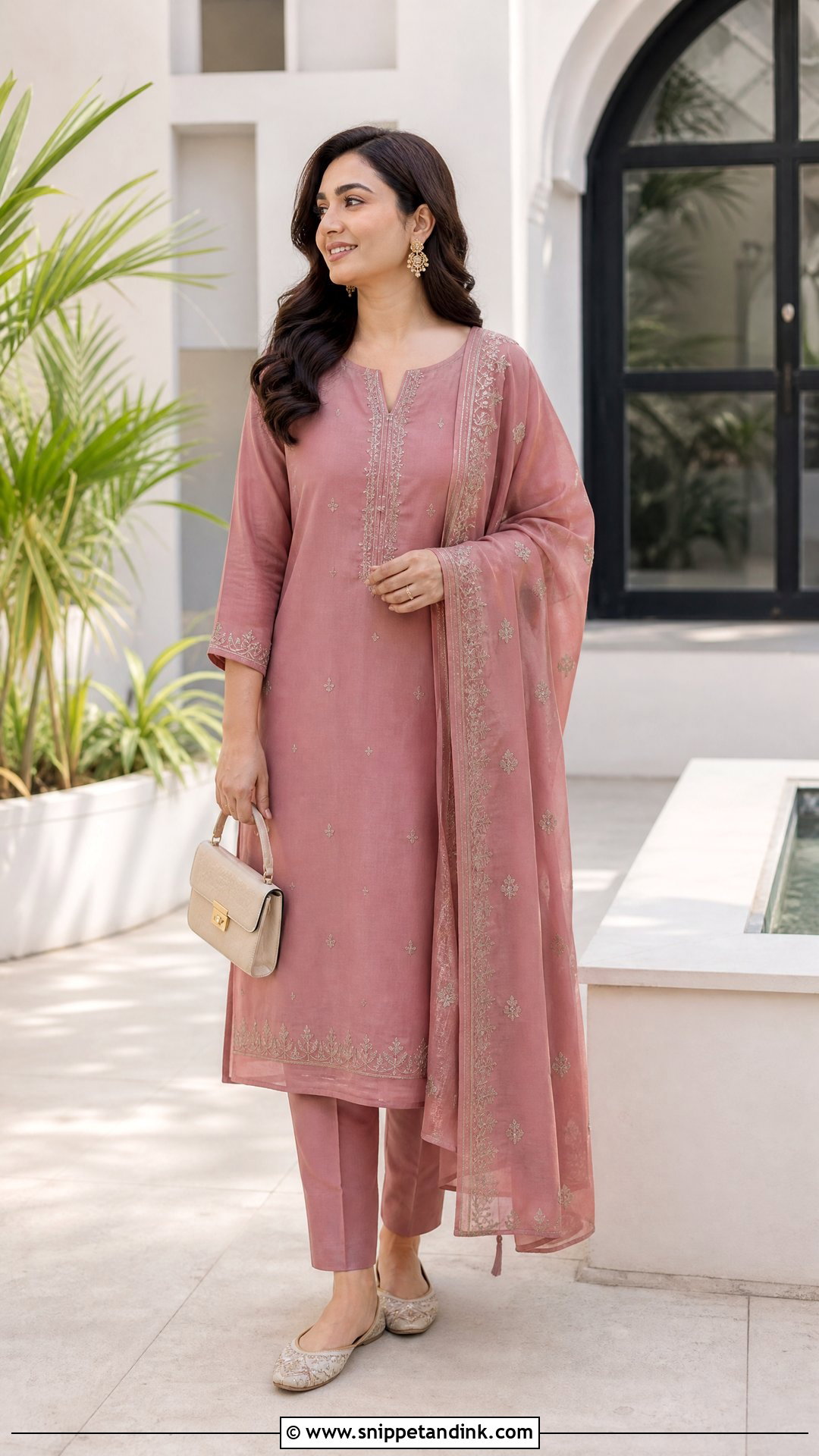 Married Woman Salwar Suit And Flats Outfit - Snippet and Ink - 20 Married Clothes Ideas