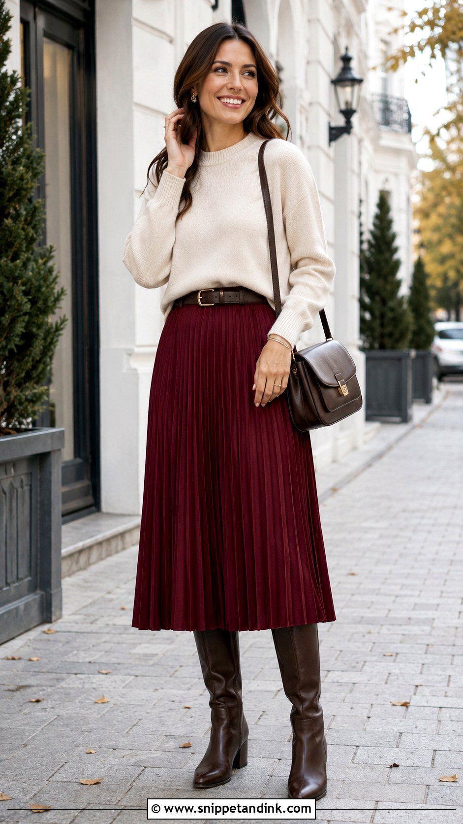 Married Woman Sweater And Pleated Skirt Outfit - Snippet and Ink - 20 Married Clothes Ideas