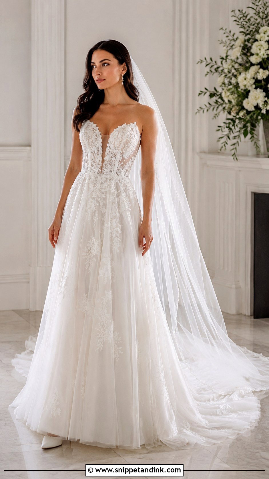 Martina Liana Plunging Neckline Wedding Dress - Snippet and Ink - 25 Martina Liana Wedding Dress Ideas