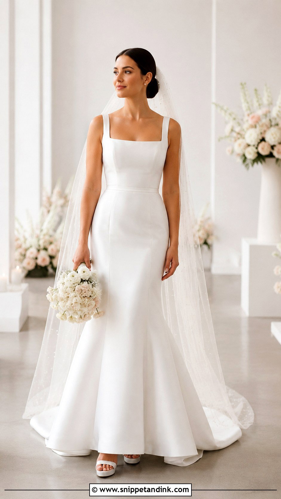 Martina Liana Square Neck Wedding Dress - Snippet and Ink - 25 Martina Liana Wedding Dress Ideas