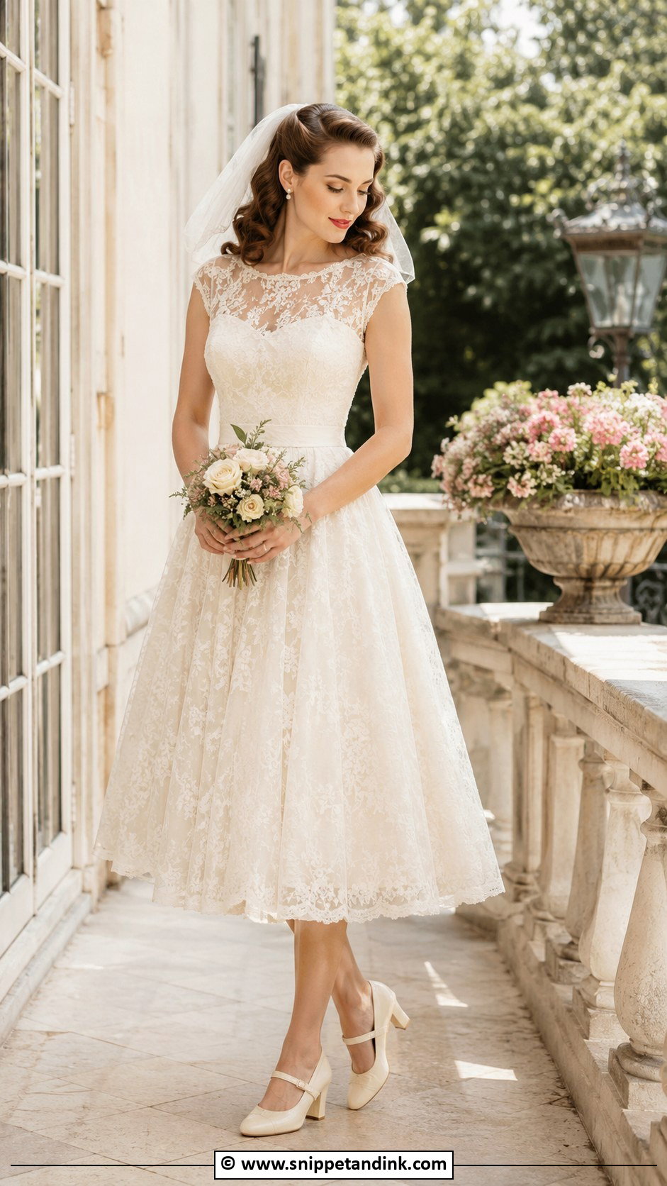 Mary Jane Bridal Shoes With A Vintage Wedding Dress - Snippet and Ink - 30 Bridal Footwear Ideas