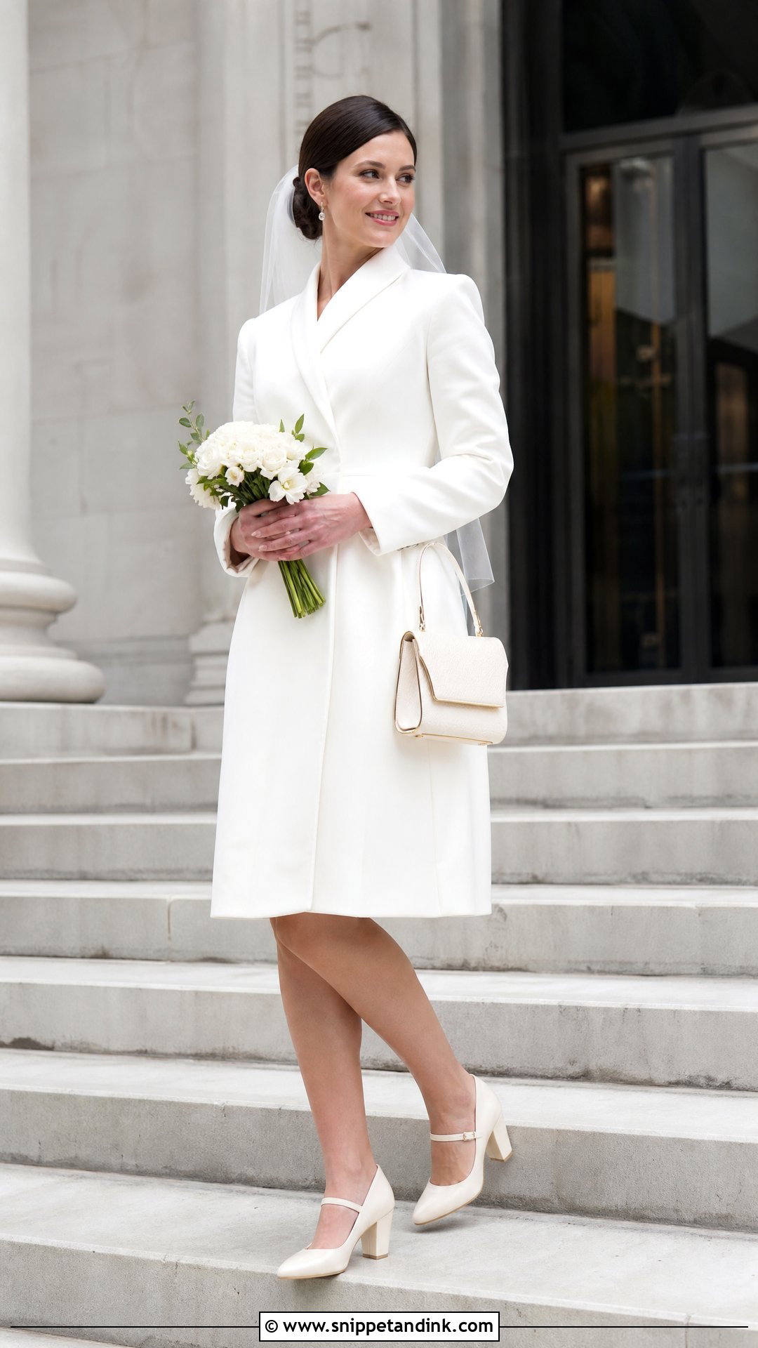 Mary Jane Wedding Pumps With City Hall Dress - Snippet and Ink - 20 Wedding Pumps Ideas