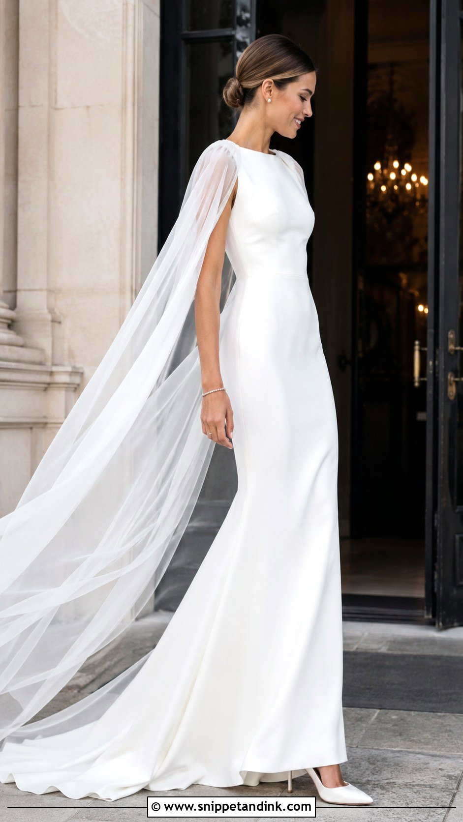 Marys Bridal Cape Wedding Gown - Snippet and Ink - 20 Mary's Bridal Ideas