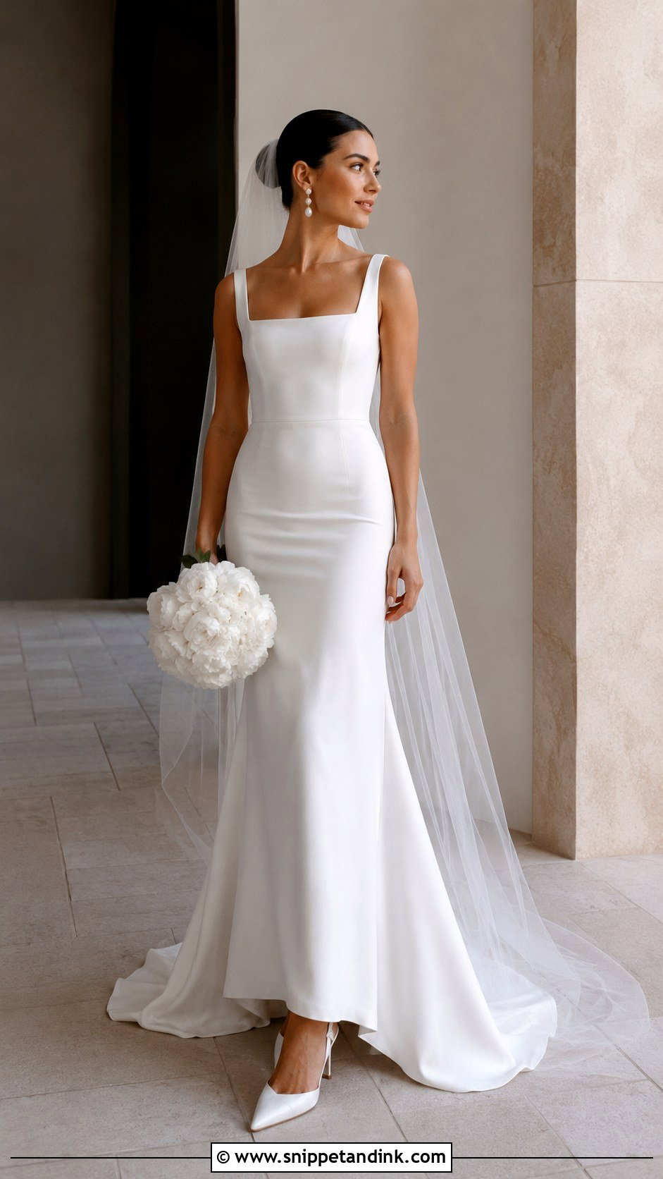 Marys Bridal Crepe Fit And Flare Gown - Snippet and Ink - 20 Mary's Bridal Ideas