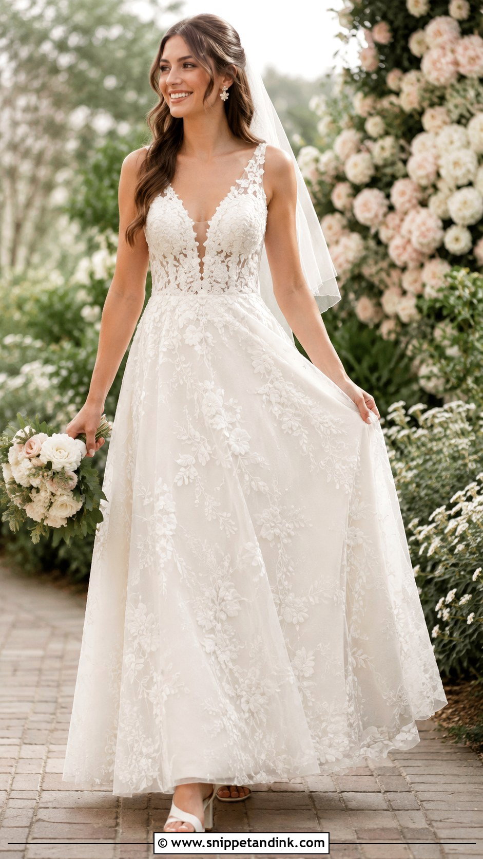 Marys Bridal Floral Lace Wedding Gown - Snippet and Ink - 20 Mary's Bridal Ideas