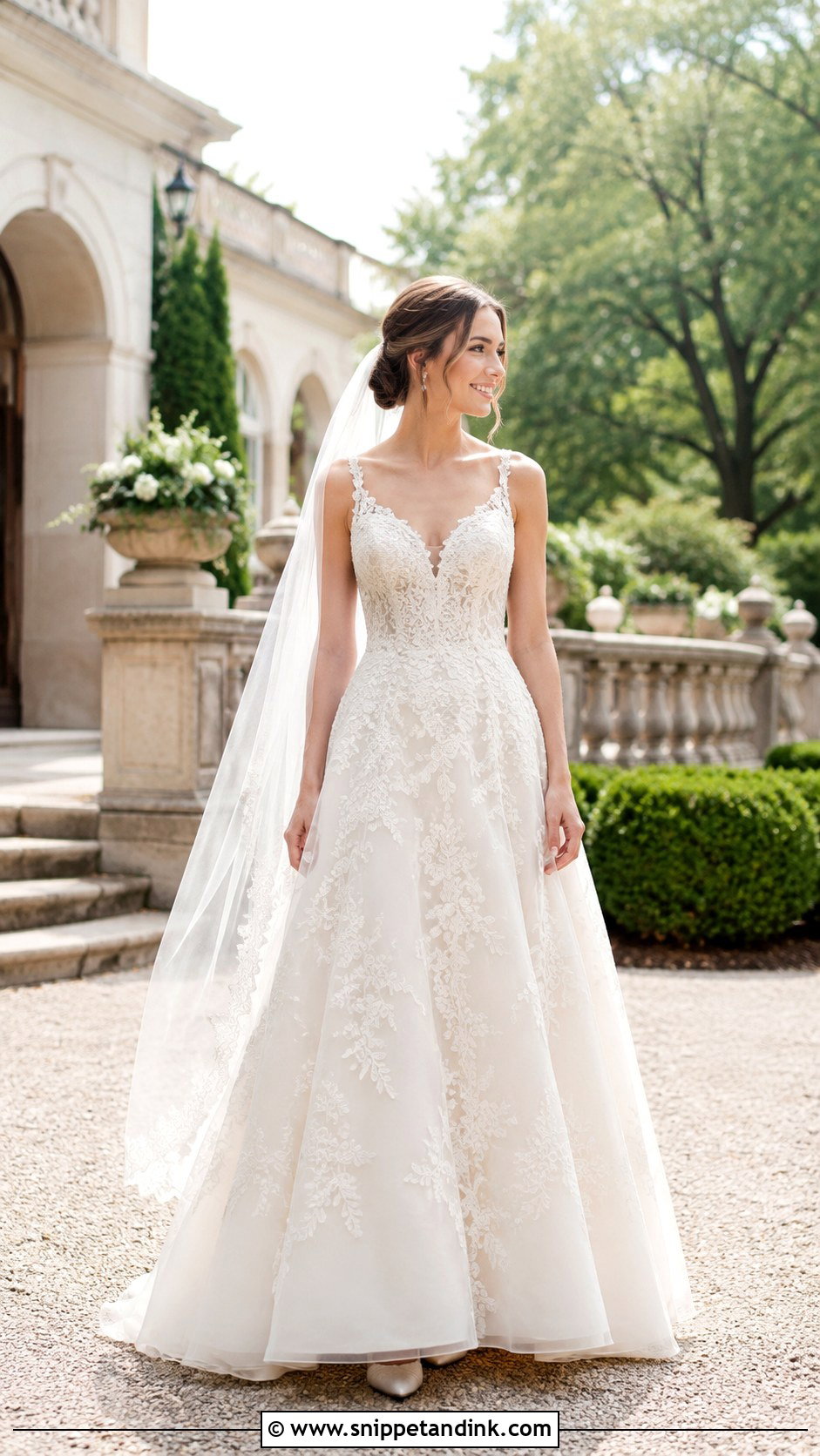 Marys Bridal Lace A Line Gown - Snippet and Ink - 20 Mary's Bridal Ideas
