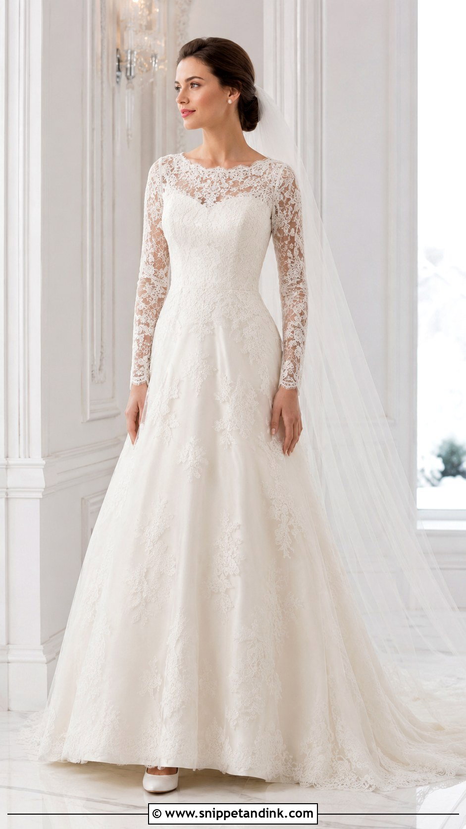 Marys Bridal Long Sleeve Wedding Gown - Snippet and Ink - 20 Mary's Bridal Ideas