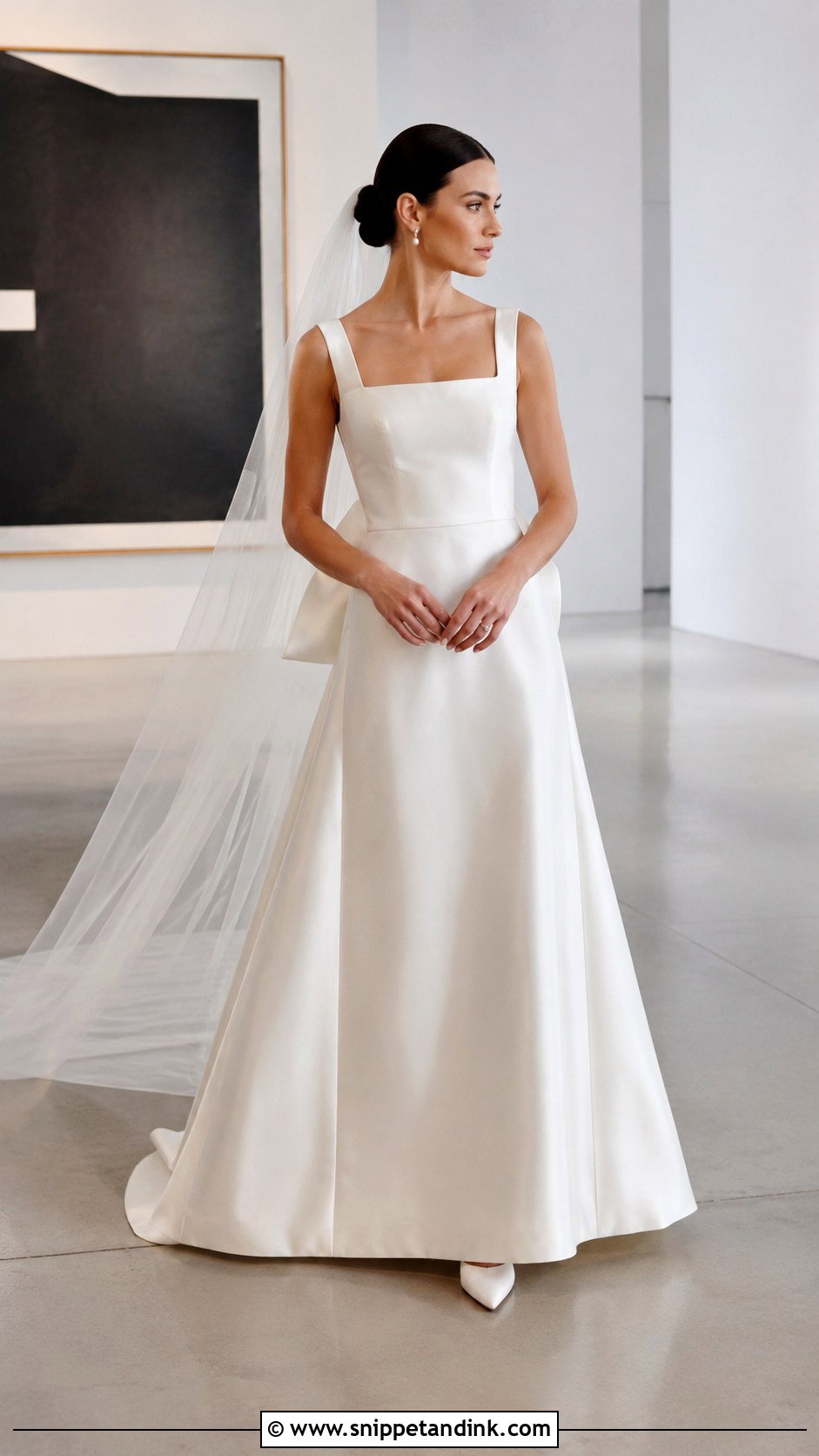 Marys Bridal Minimal Satin Gown - Snippet and Ink - 20 Mary's Bridal Ideas