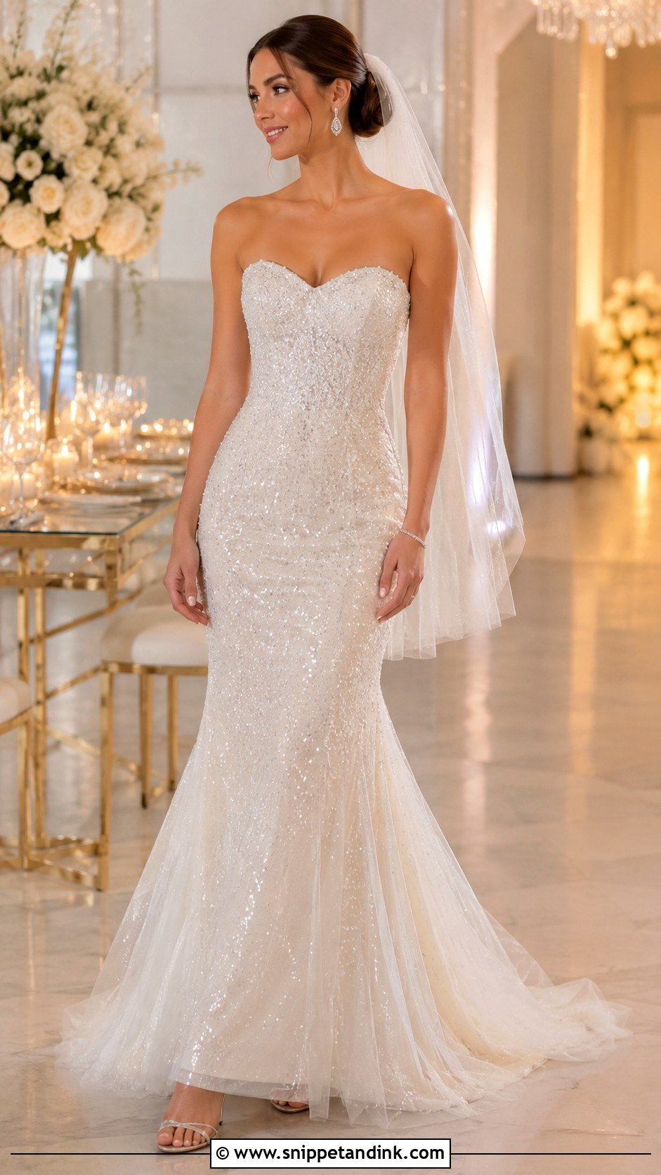 Marys Bridal Strapless Sparkle Gown - Snippet and Ink - 20 Mary's Bridal Ideas