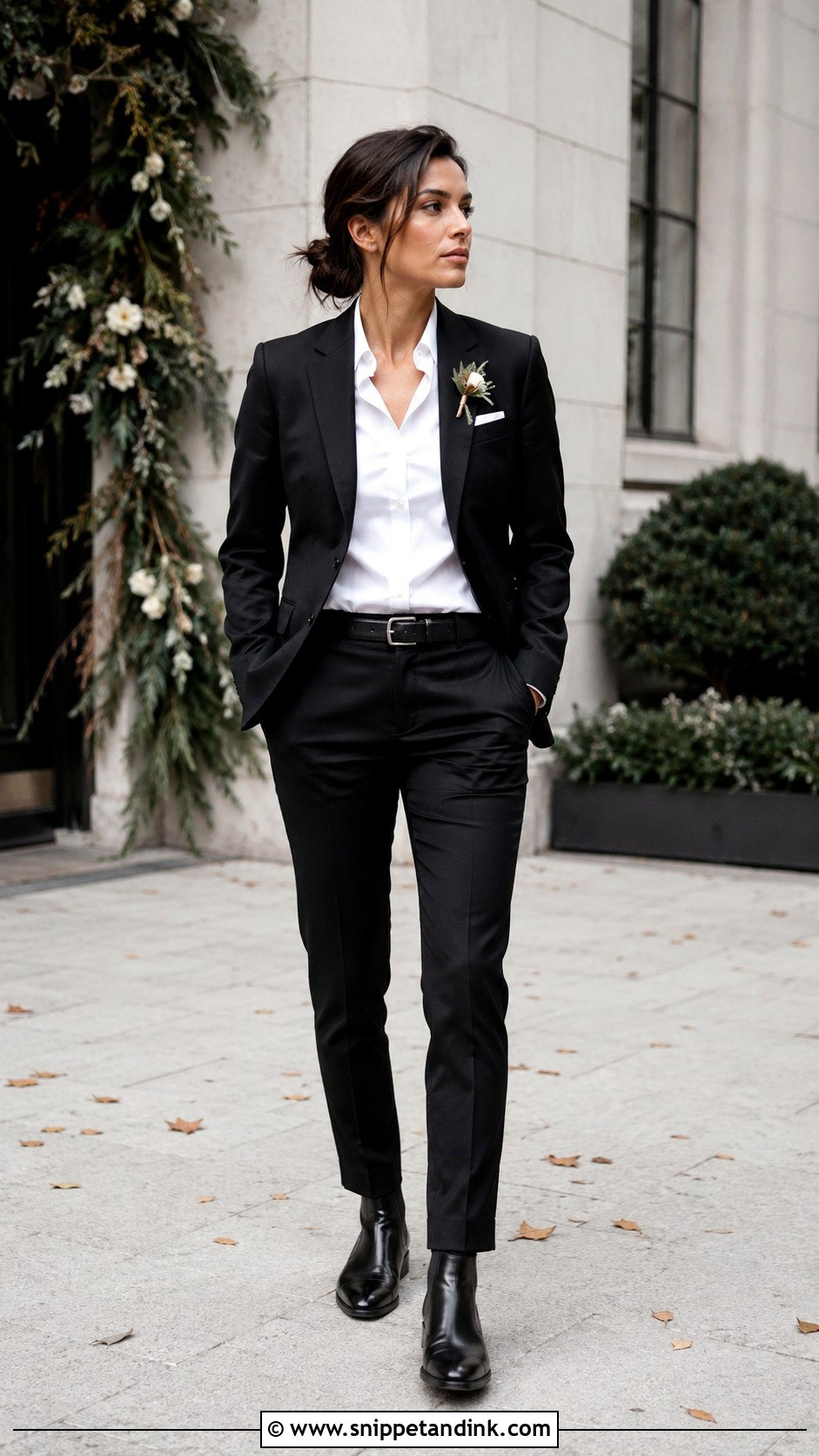 Masc Lesbian Chelsea Boots Suit Outfit - Snippet and Ink - 25 Masc Lesbian Wedding Outfit Ideas