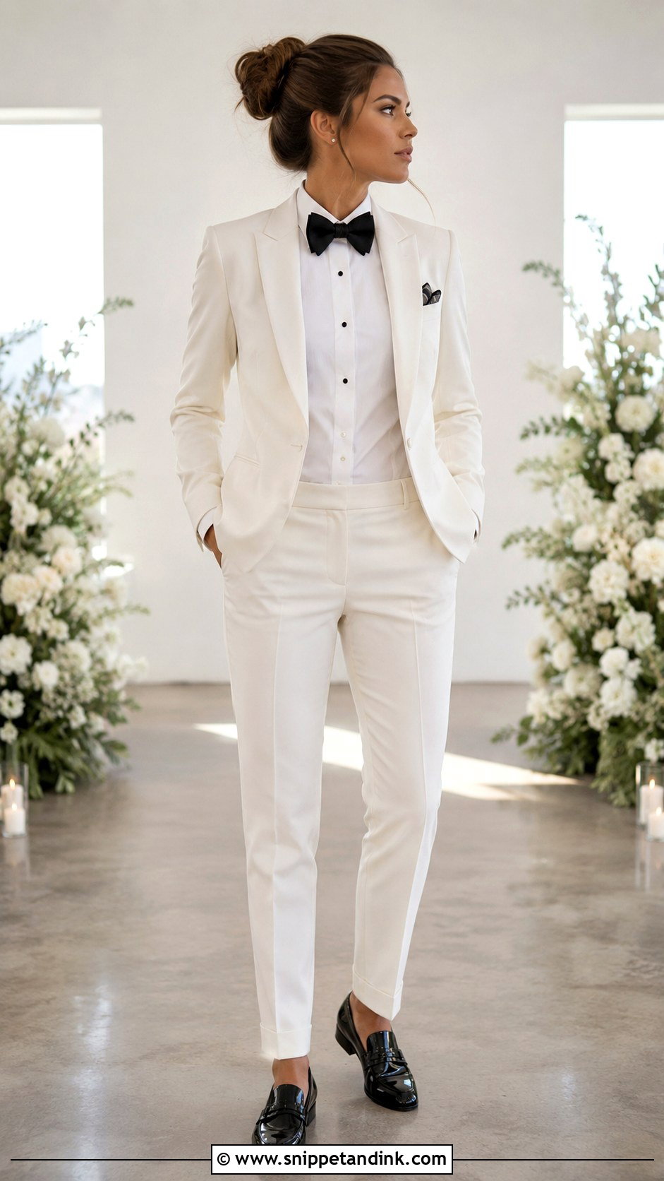 Masc Lesbian Ivory Tuxedo Outfit - Snippet and Ink - 25 Masc Lesbian Wedding Outfit Ideas